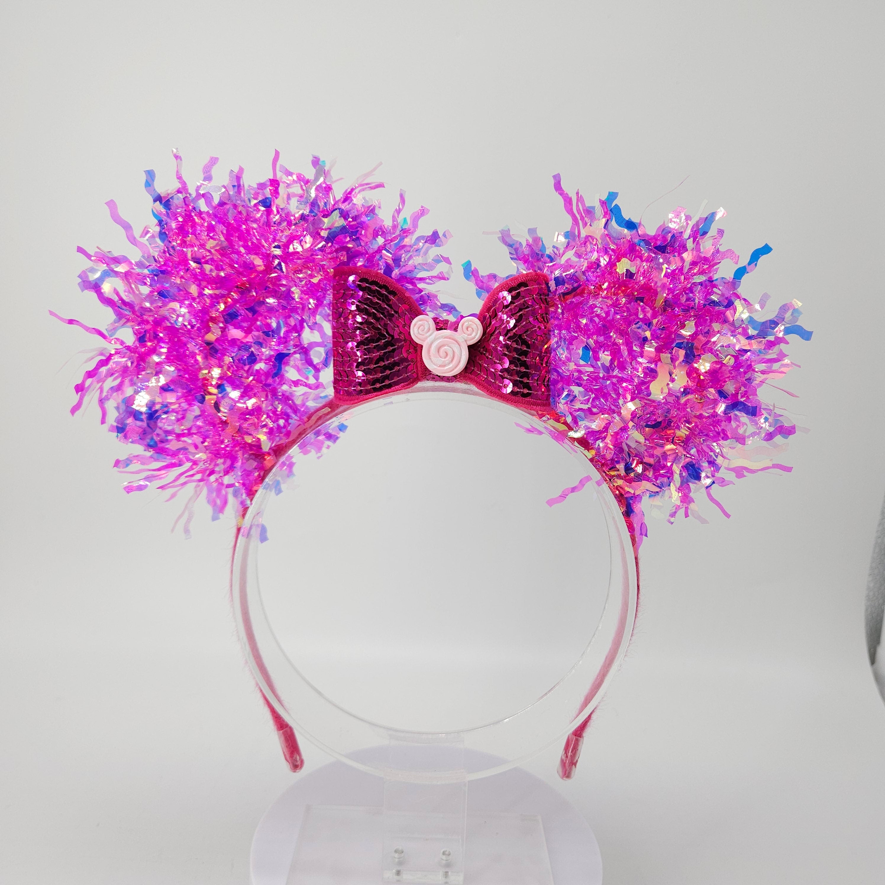 Pink Candy Mickey Ears: Light-Up Holographic Princess Headband