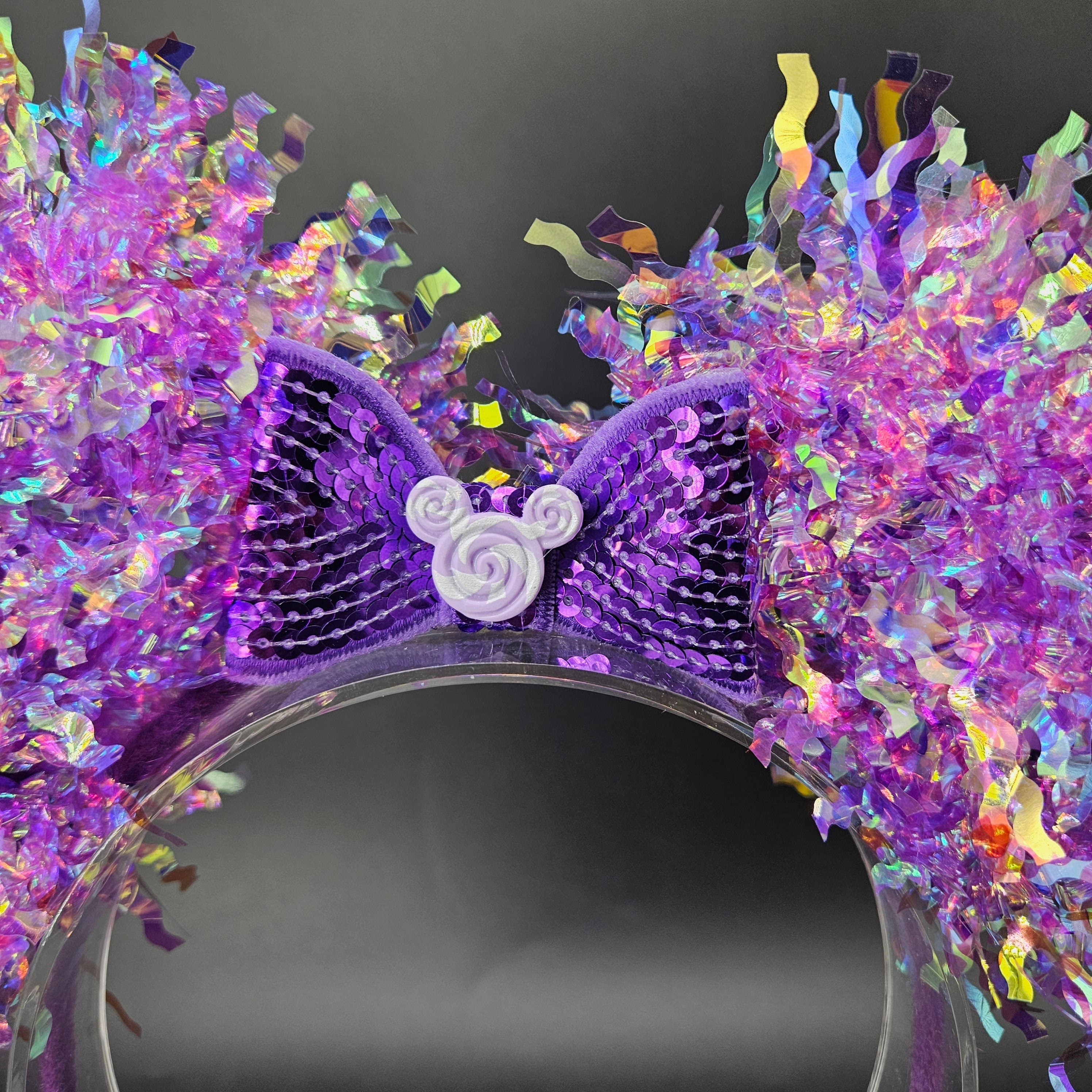 Purple Candy Mickey Ears: Light Up Princess Iridescent Park Headband
