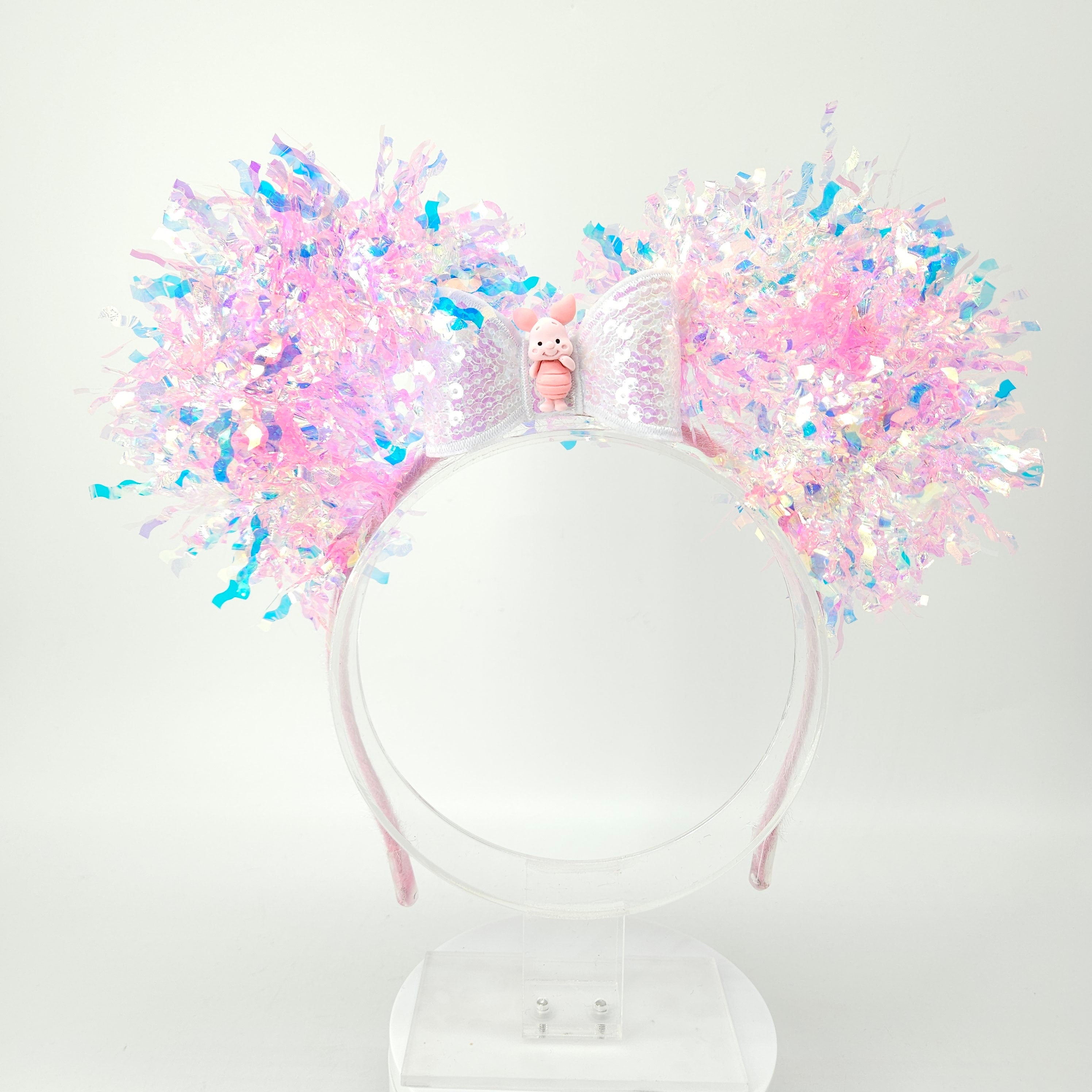 Piglet Mouse Ears: Light Up Pink Iridescent Pooh DisneyBound Mickey Headband