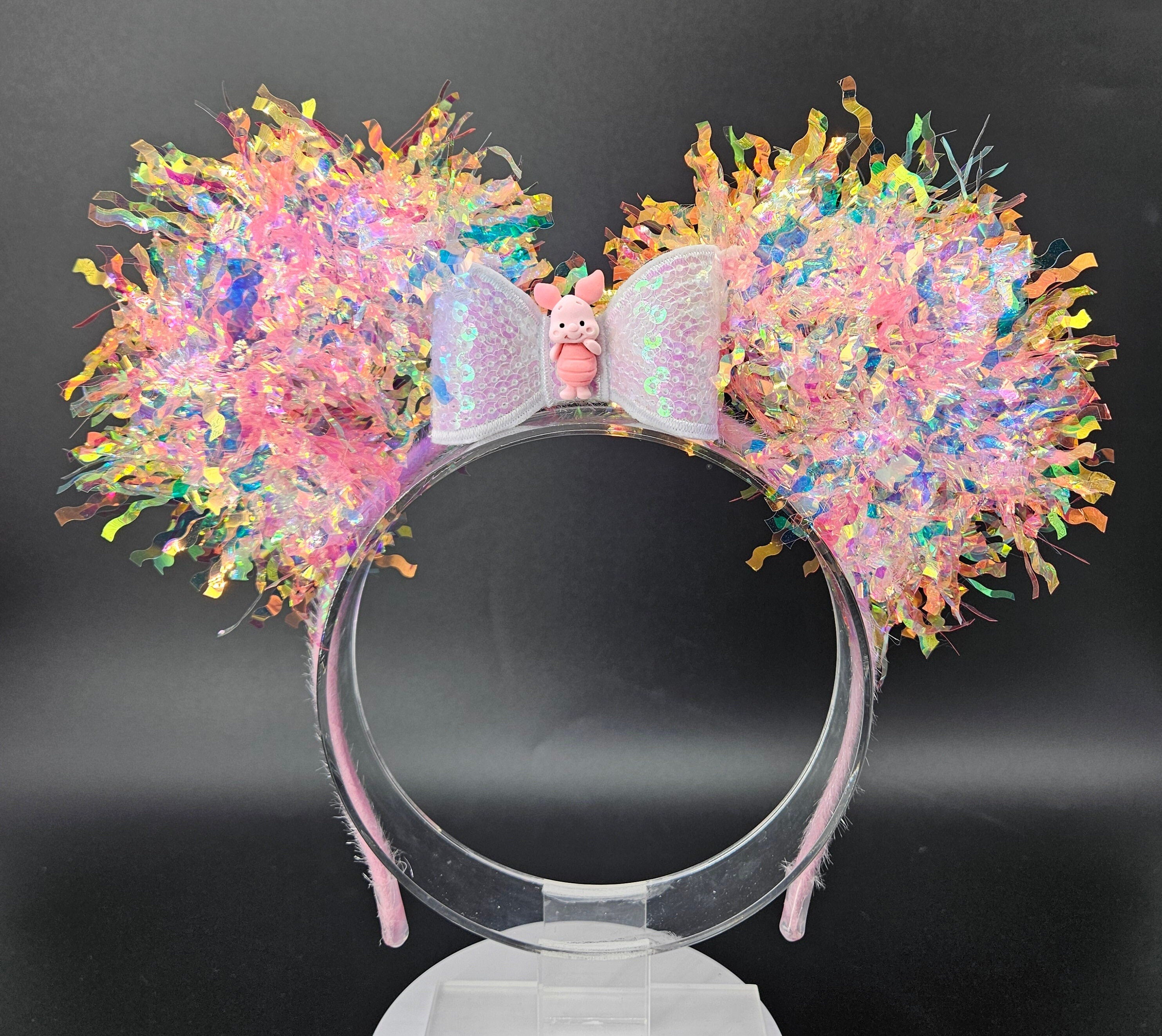 Piglet Mouse Ears: Light Up Pink Iridescent Pooh DisneyBound Mickey Headband