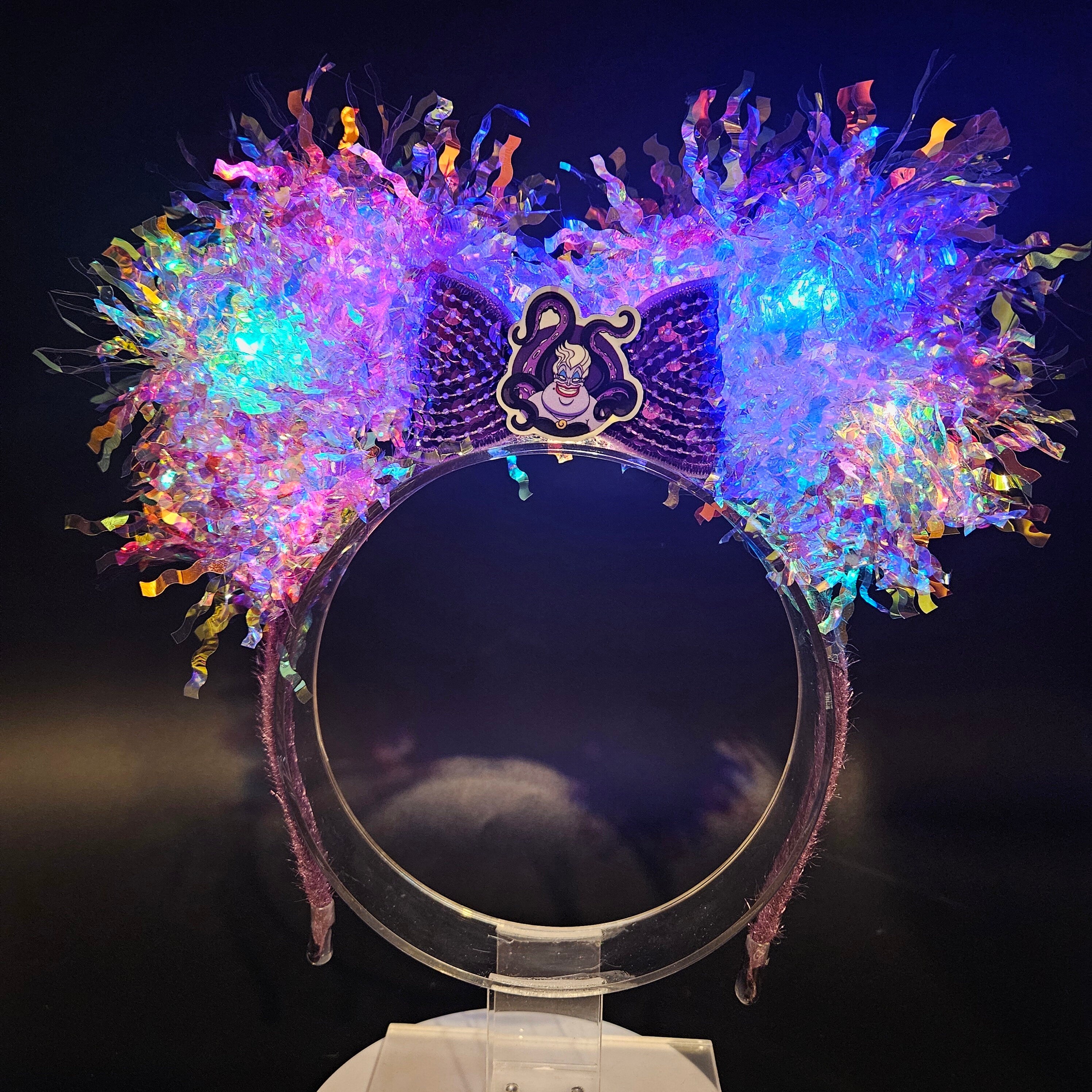 Ursula Mickey Ears: Light Up Iridescent Purple Villain Minnie Park Headband