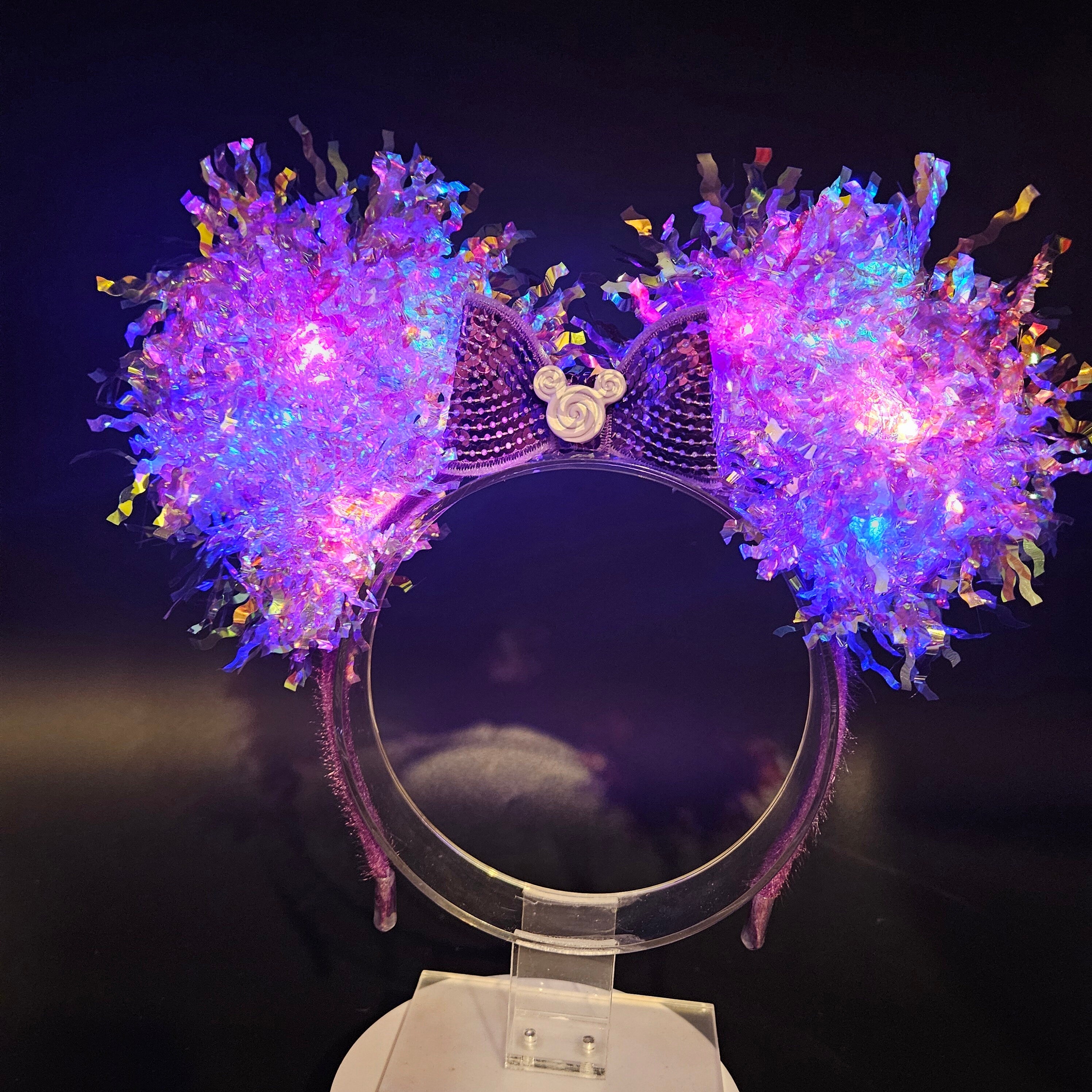 Purple Candy Mickey Ears: Light Up Princess Iridescent Park Headband