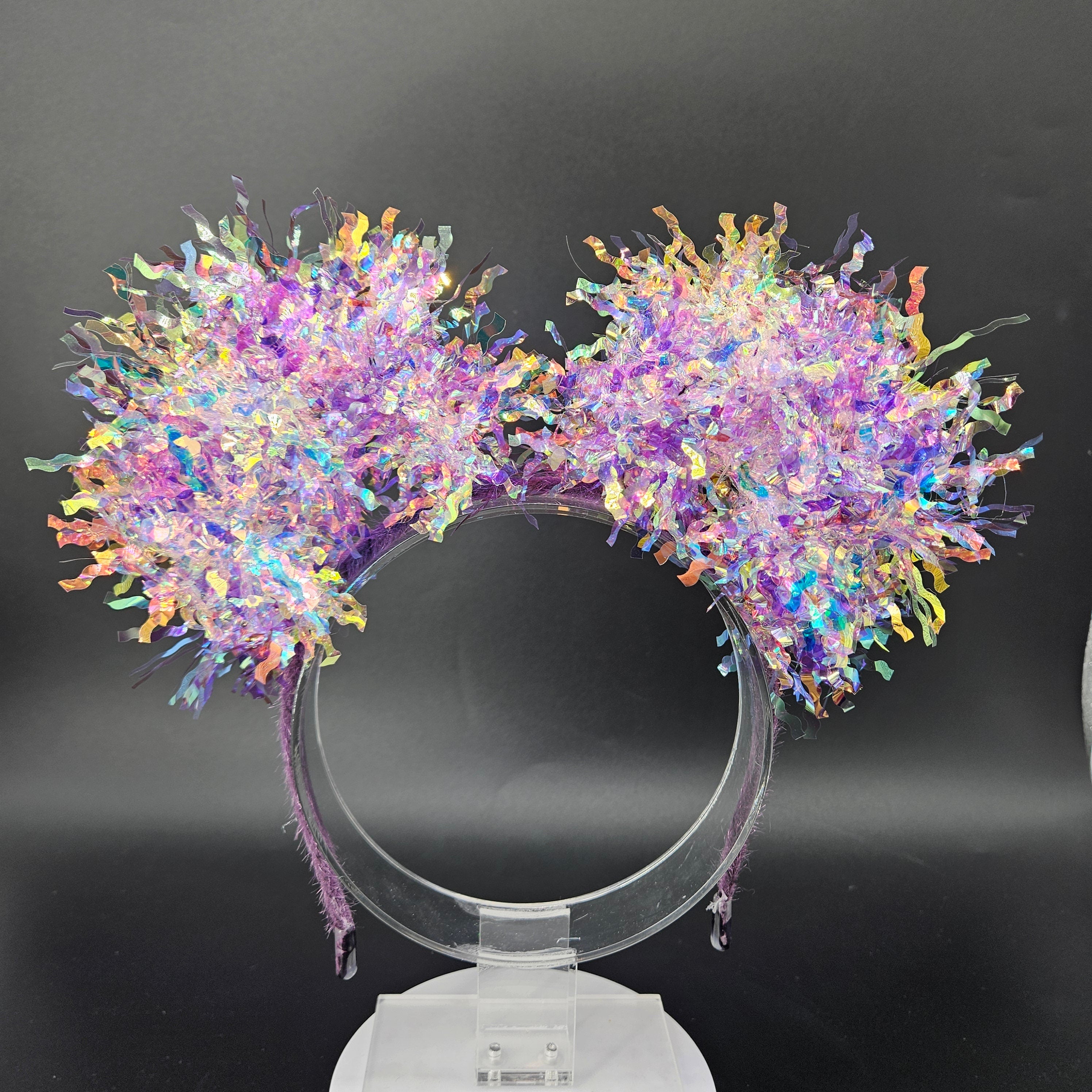 Purple Mickey Ears: Light Up Iridescent Princess Park Headband
