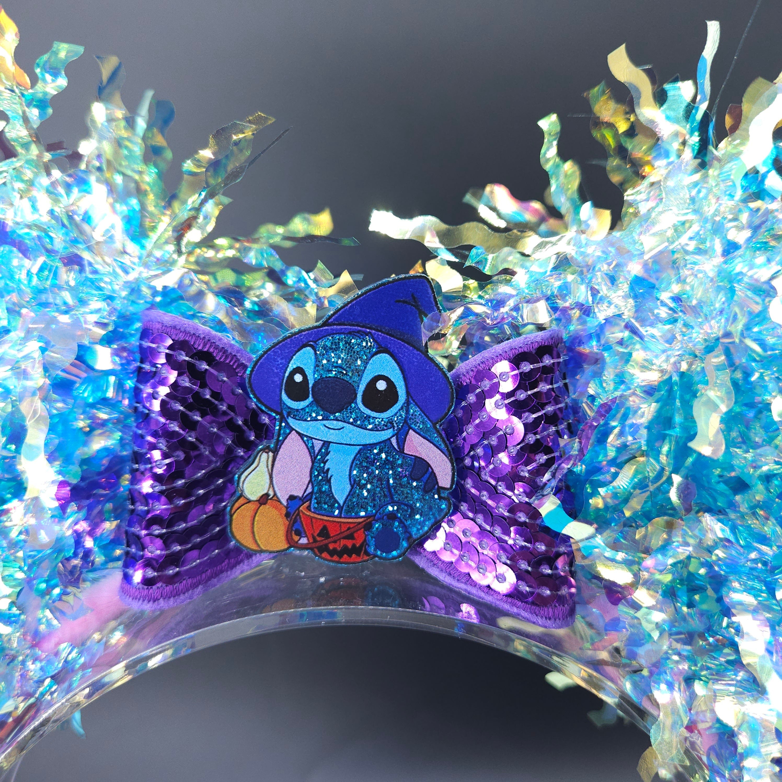 Stitch Halloween Mickey Ears: Light up Iridescent Party Headband