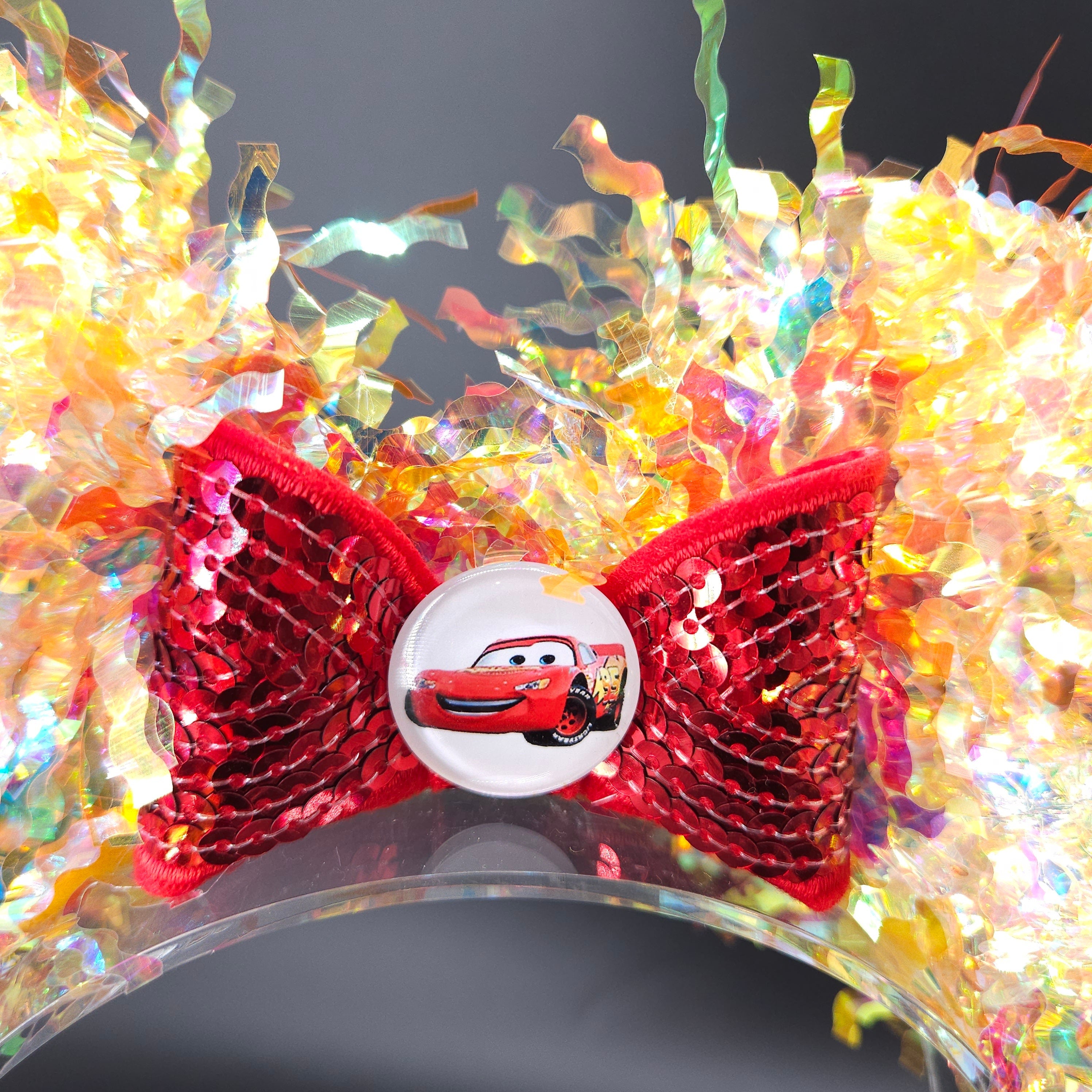 Lightning McQueen Mickey Ears: Light Up Cars Park Accessory Headband
