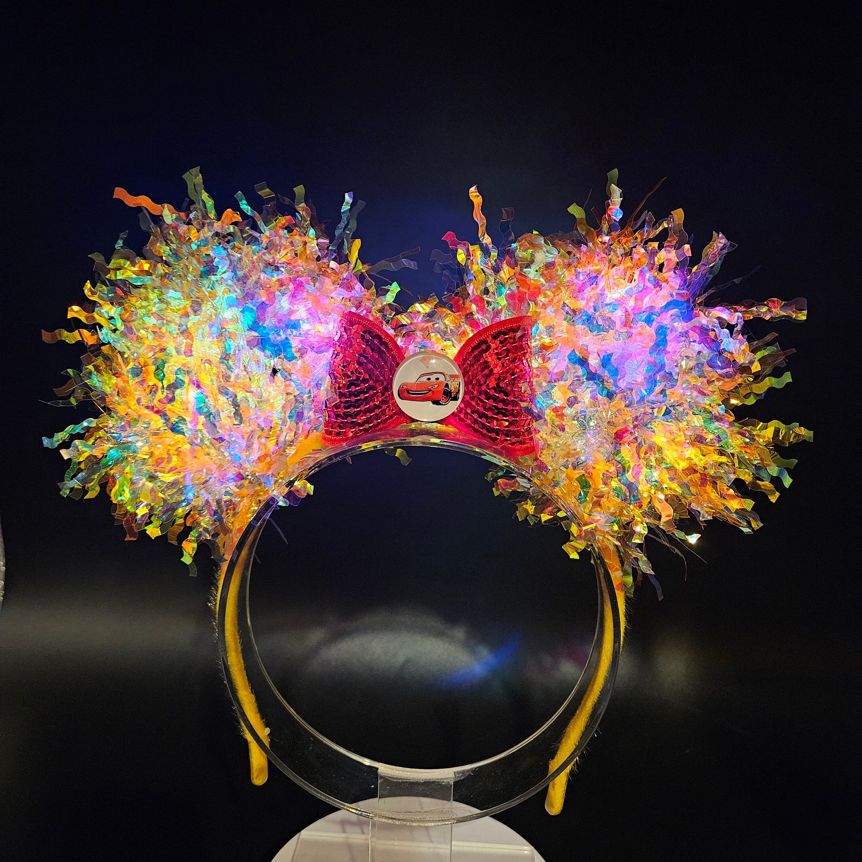 Lightning McQueen Mickey Ears: Light Up Cars Park Accessory Headband