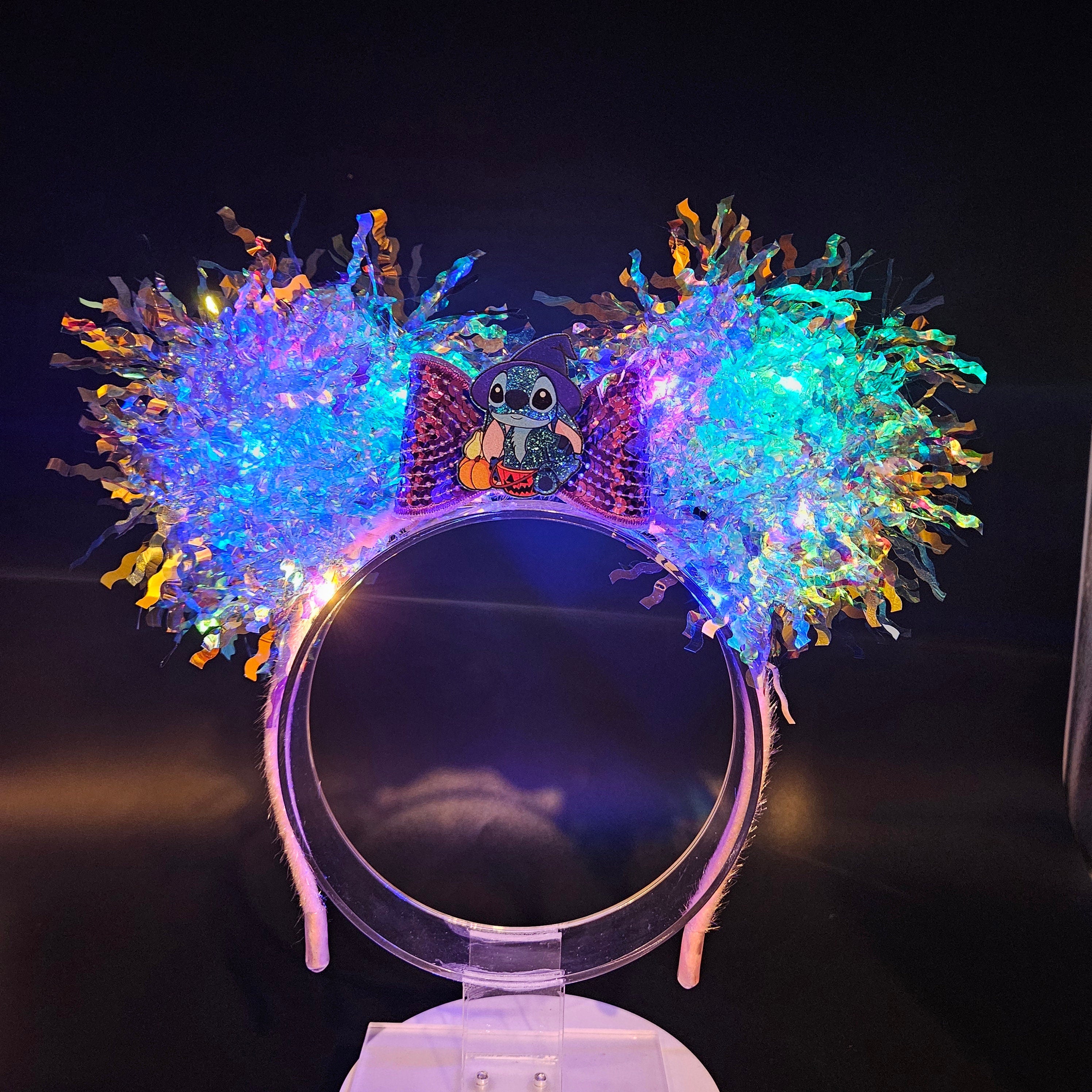 Stitch Halloween Mickey Ears: Light up Iridescent Party Headband