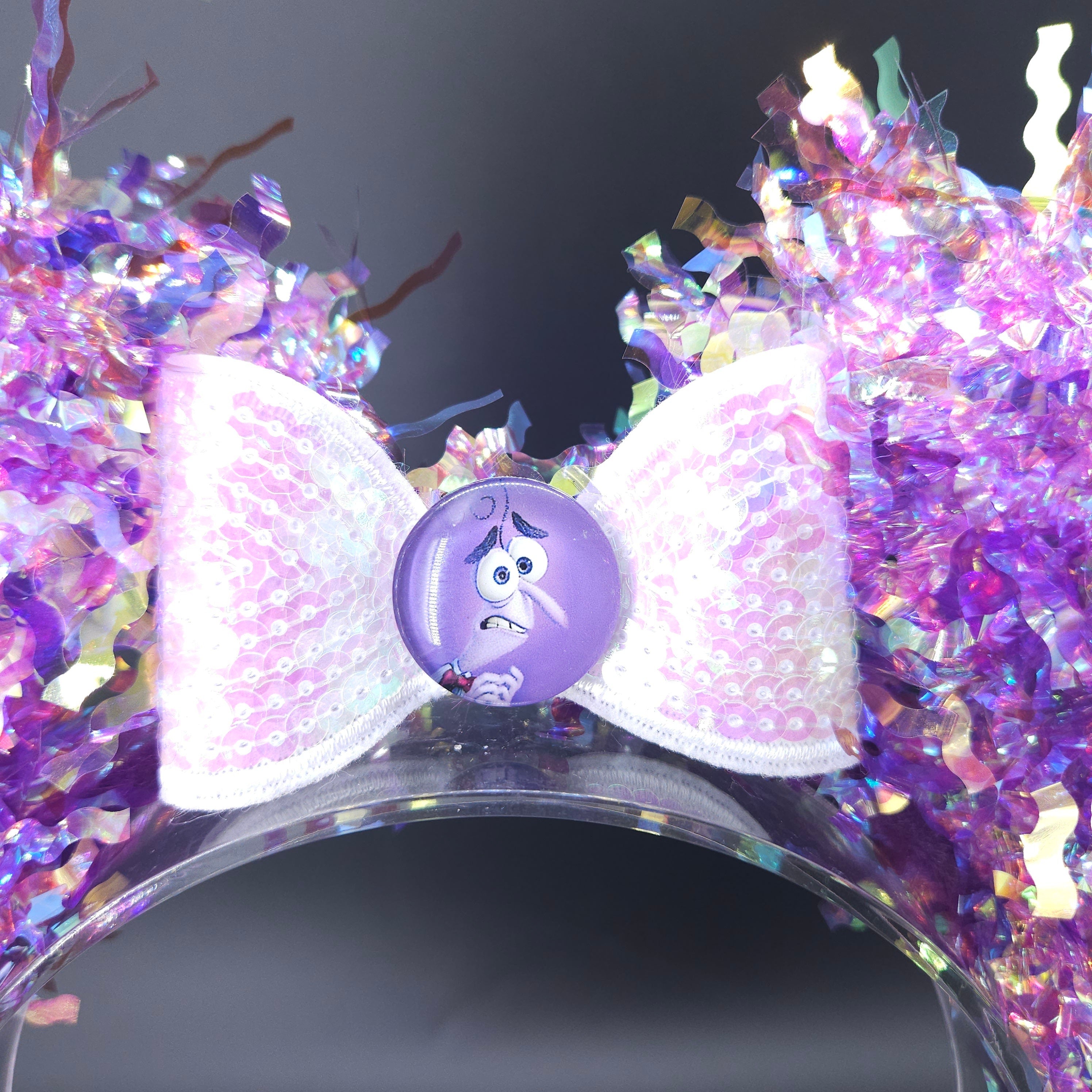 Inside Out Fear Ears: Light-Up Purple Core Memory Mickey Headband