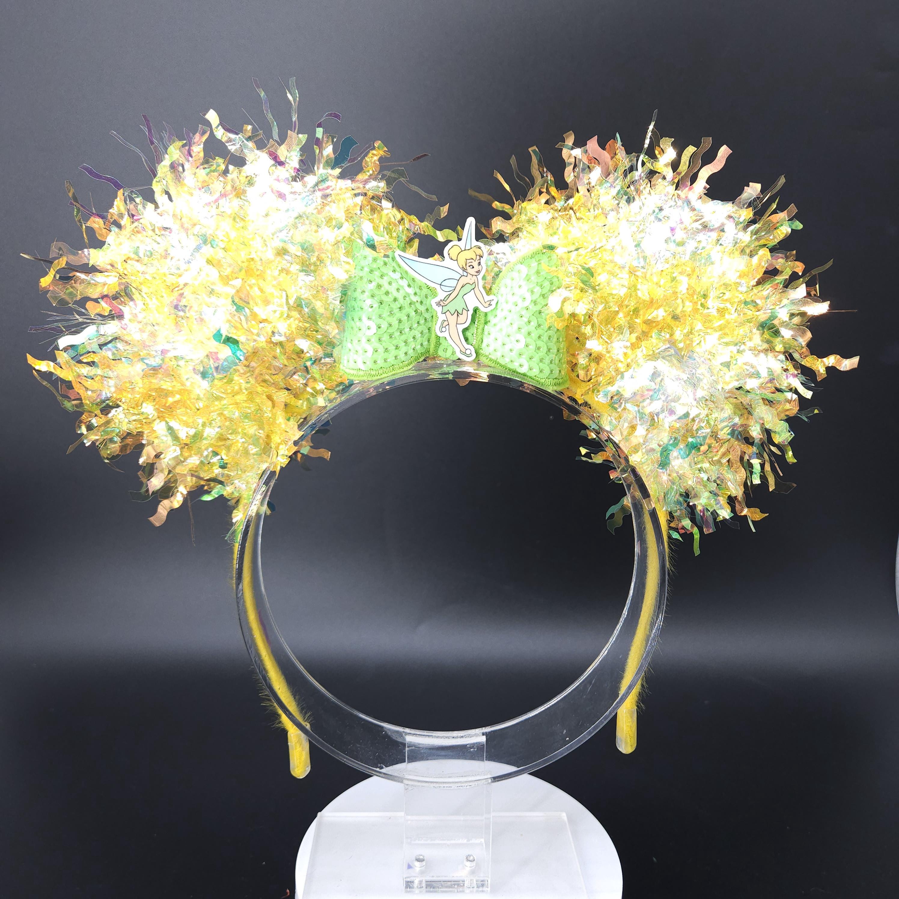 Tinker Bell Light Up Mickey Ears: Yellow Iridescent DisneyBound Park Headband