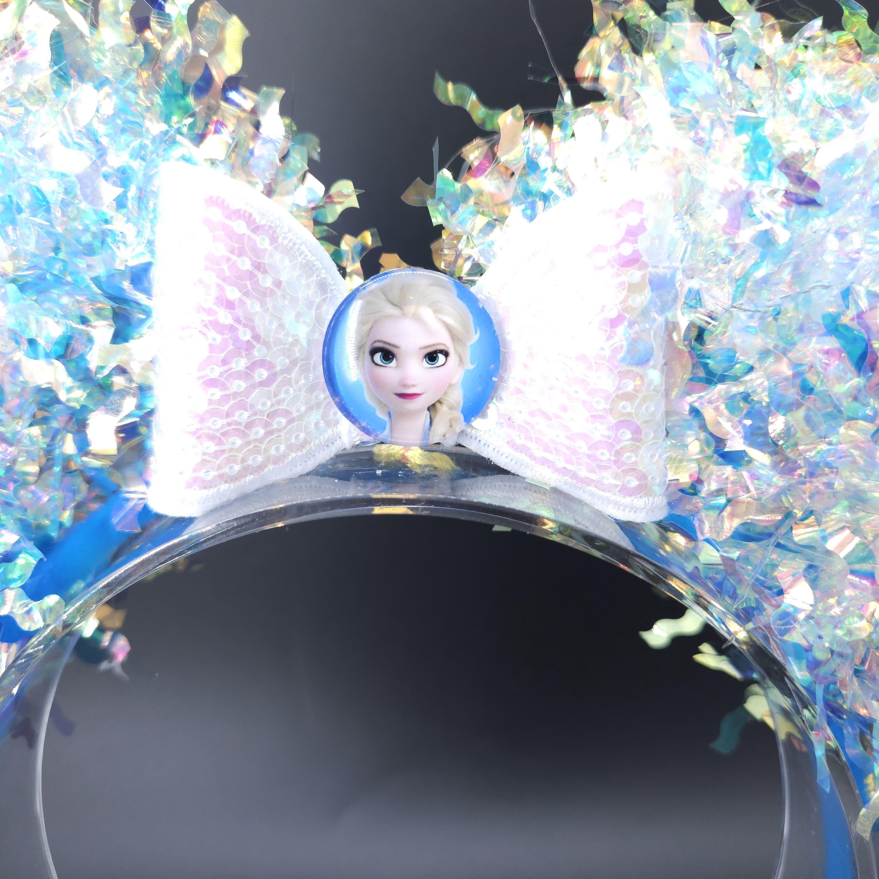 Elsa Ears: Light Up Iridescent Mickey Princess Headband