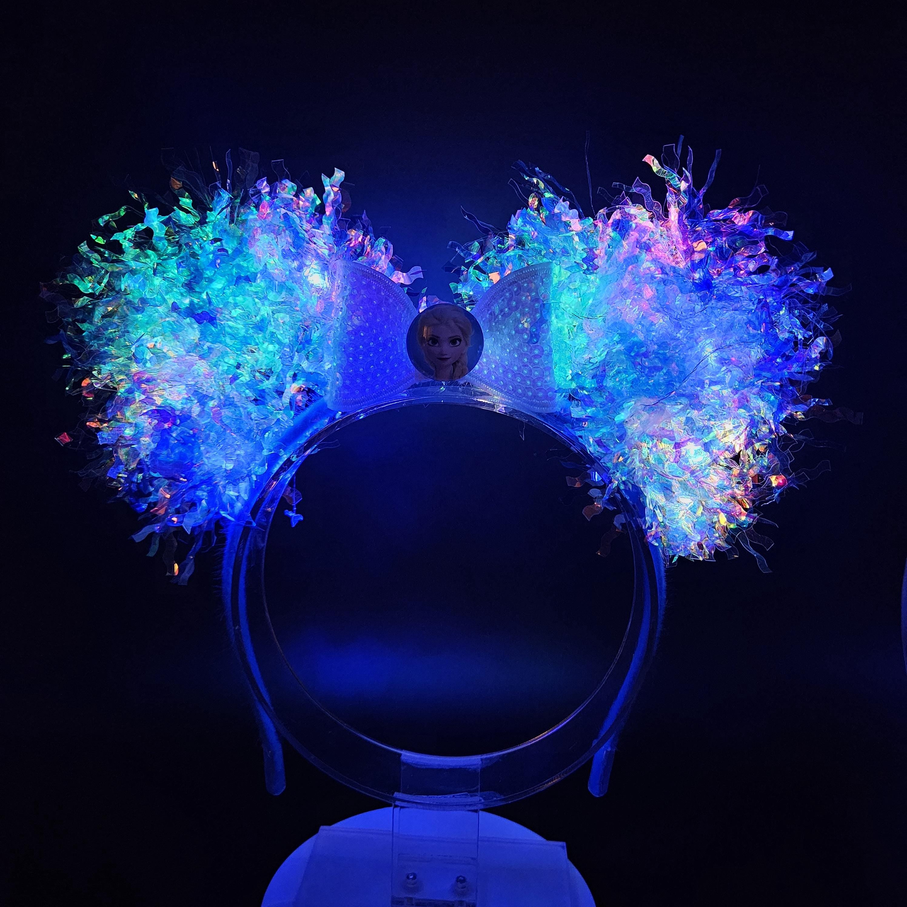 Elsa Ears: Light Up Iridescent Mickey Princess Headband