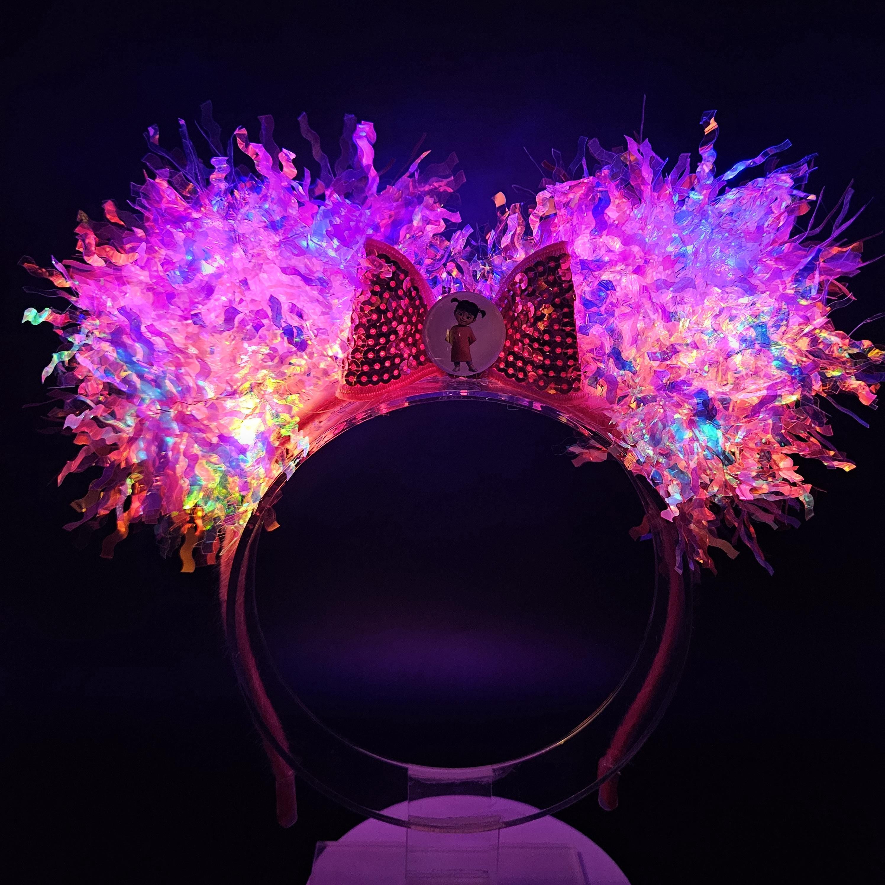 Boo Mickey Ears: Light-Up Monsters Inc Iridescent Park Headband