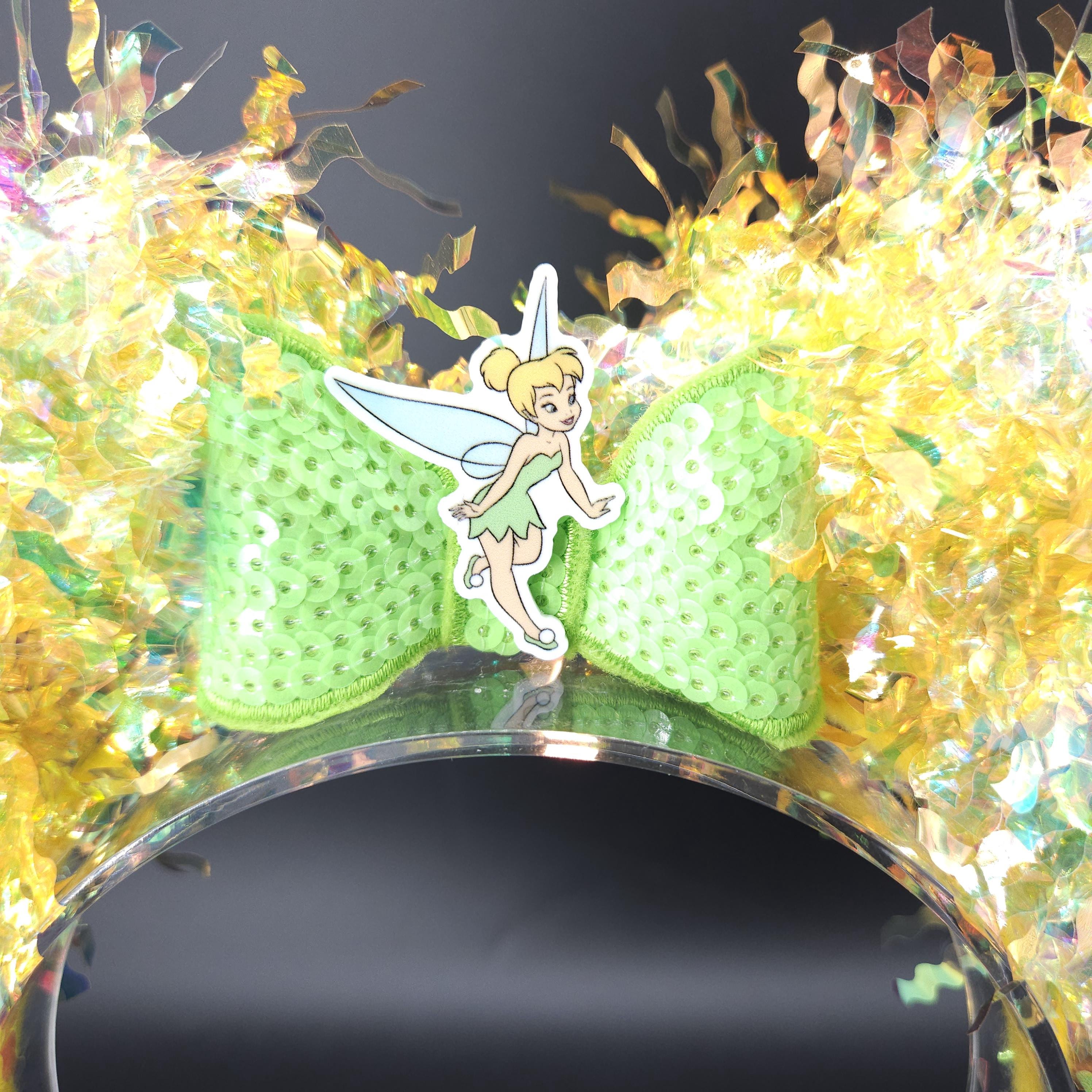 Tinker Bell Light Up Mickey Ears: Yellow Iridescent DisneyBound Park Headband