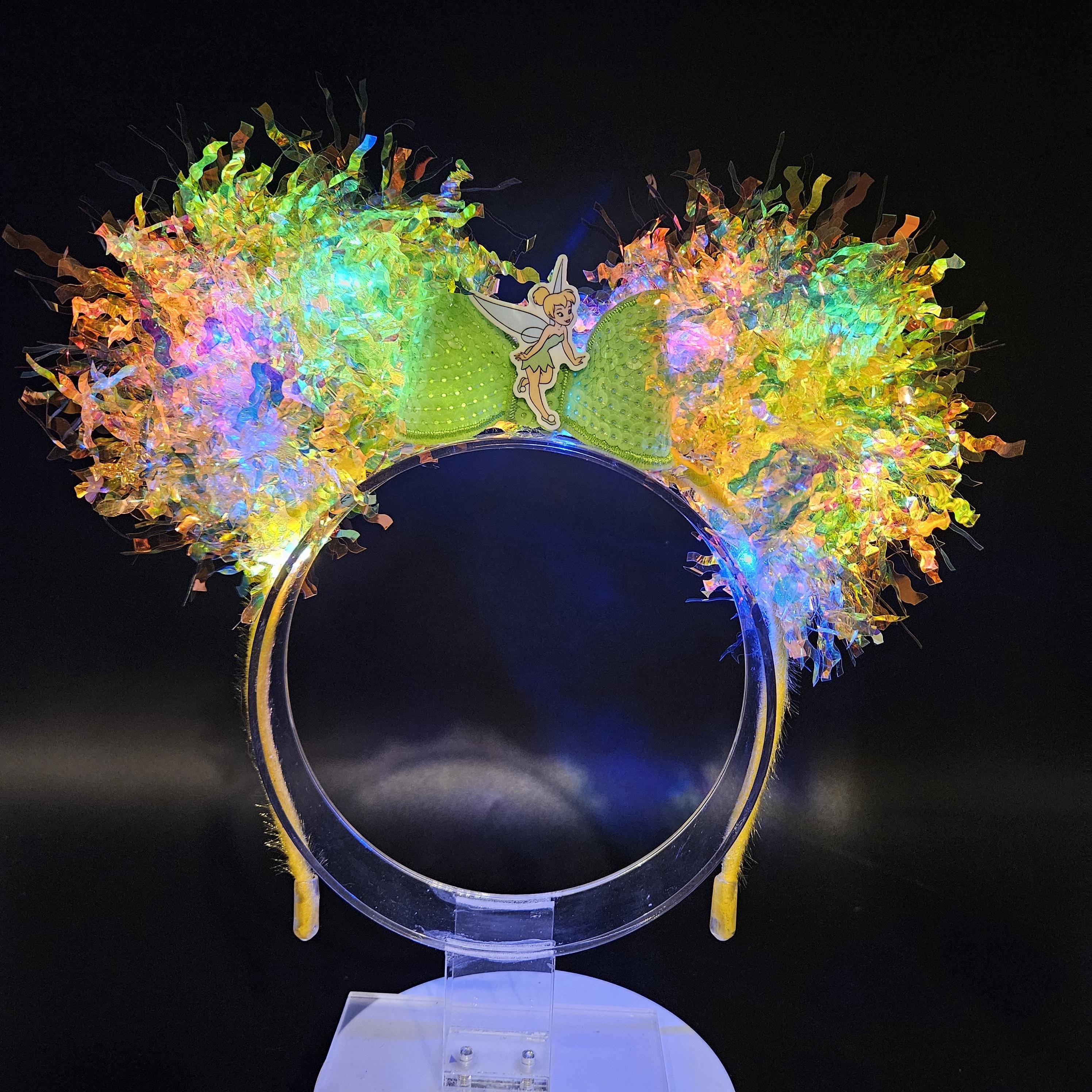 Tinker Bell Light Up Mickey Ears: Yellow Iridescent DisneyBound Park Headband
