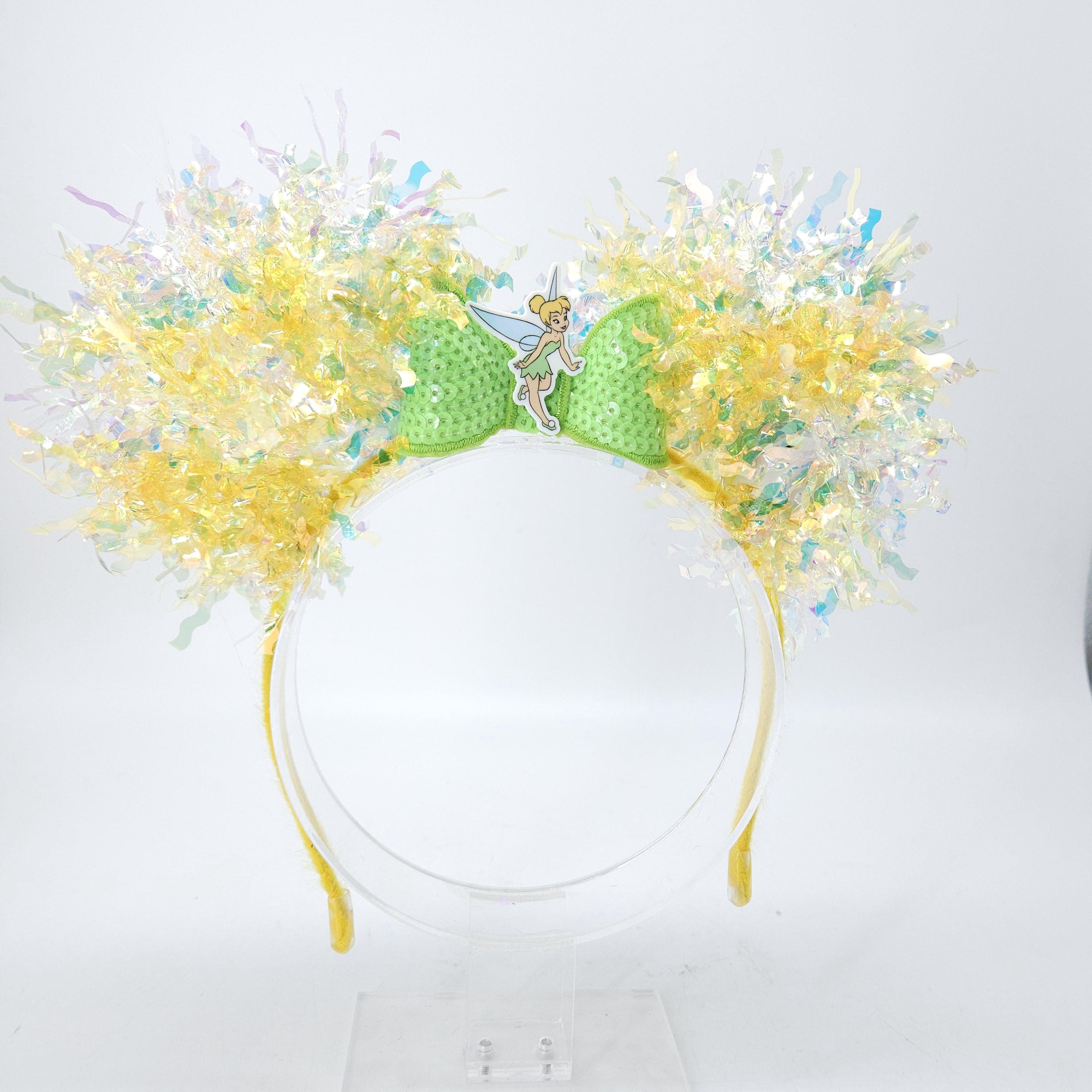 Tinker Bell Light Up Mickey Ears: Yellow Iridescent DisneyBound Park Headband
