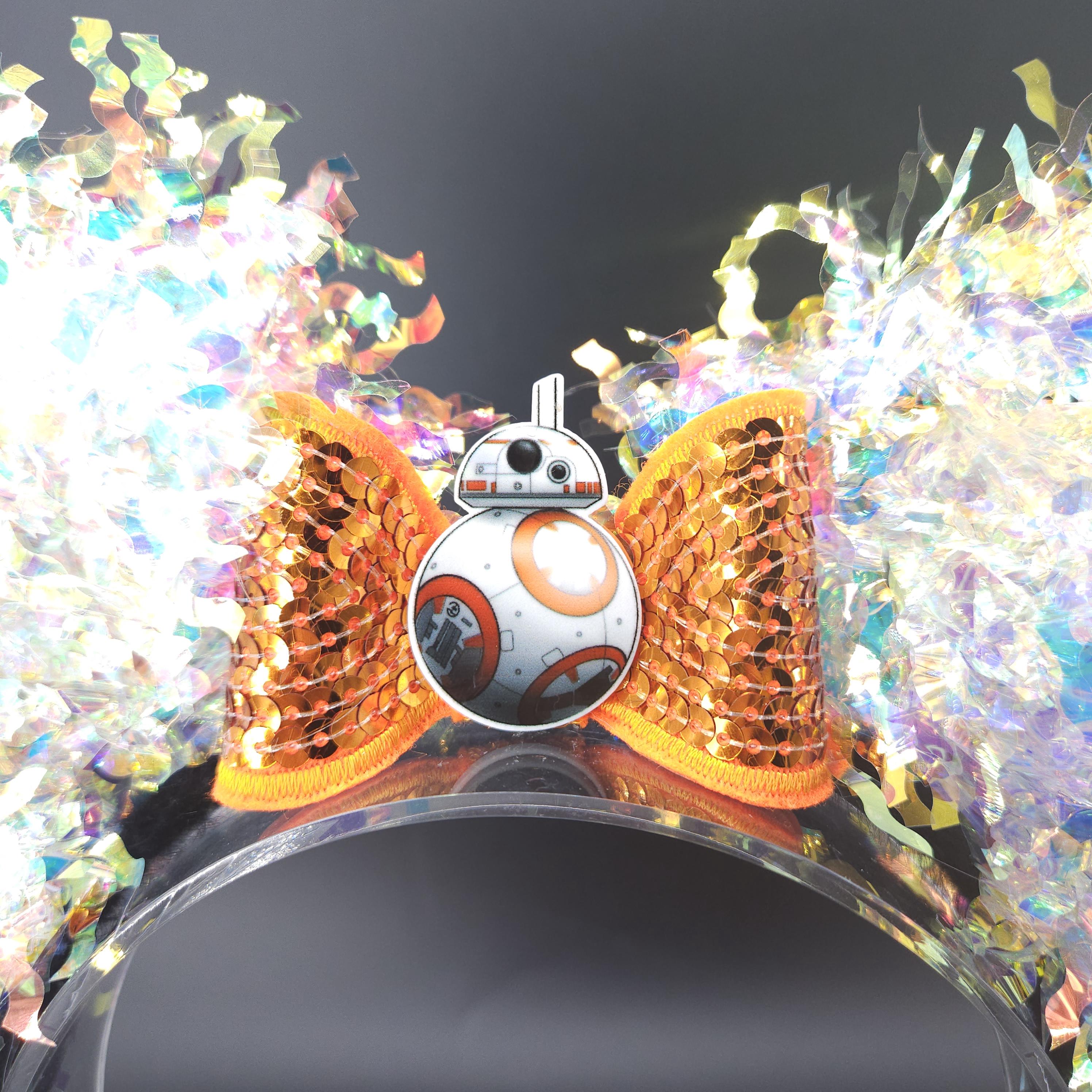 BB-8 Light-Up Mickey Ears - Mandolorian Holographic Park Headband