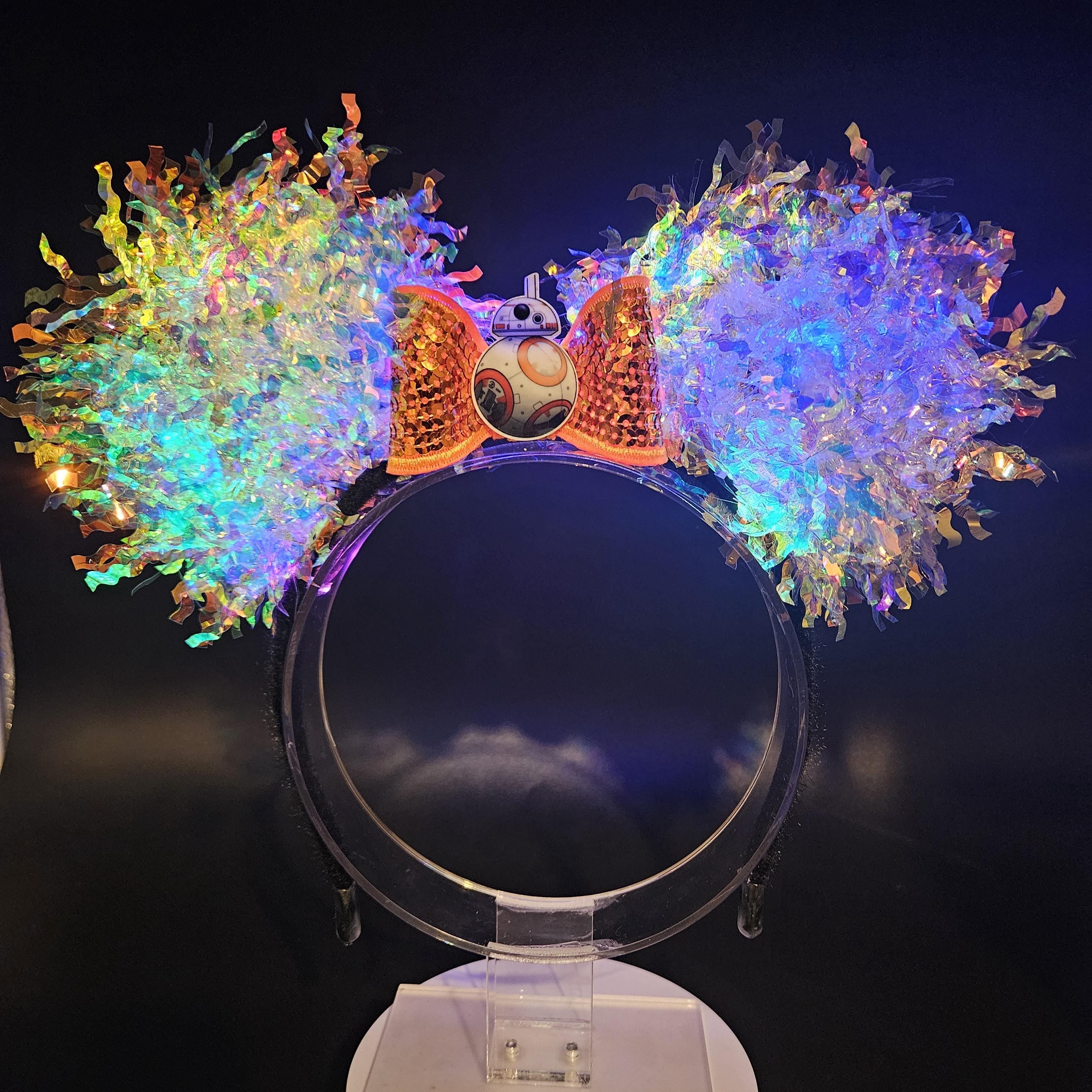 BB-8 Light-Up Mickey Ears - Mandolorian Holographic Park Headband