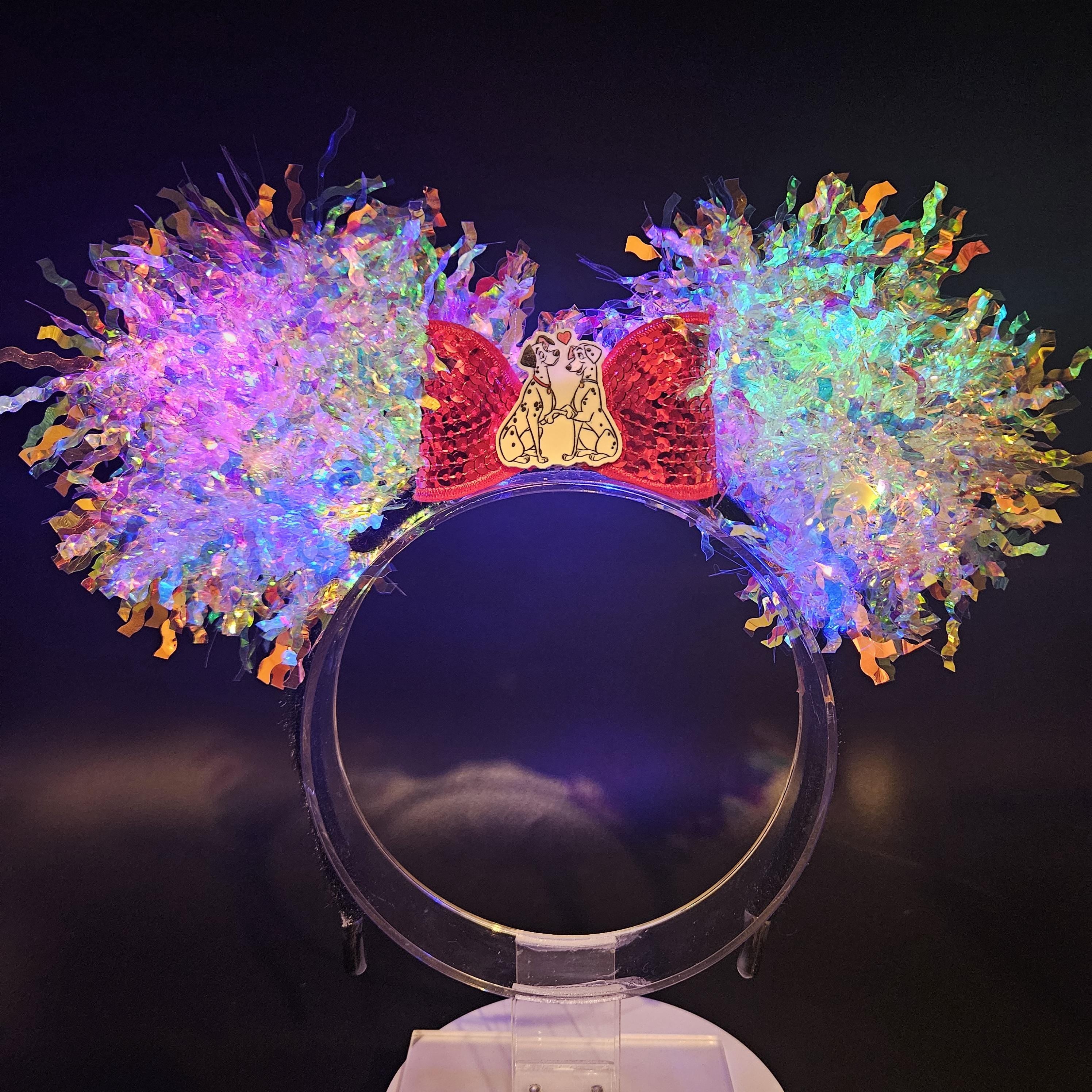 Dalmatian Light Up Mickey Ears - Holographic Pongo & Perdita Inspired Headband