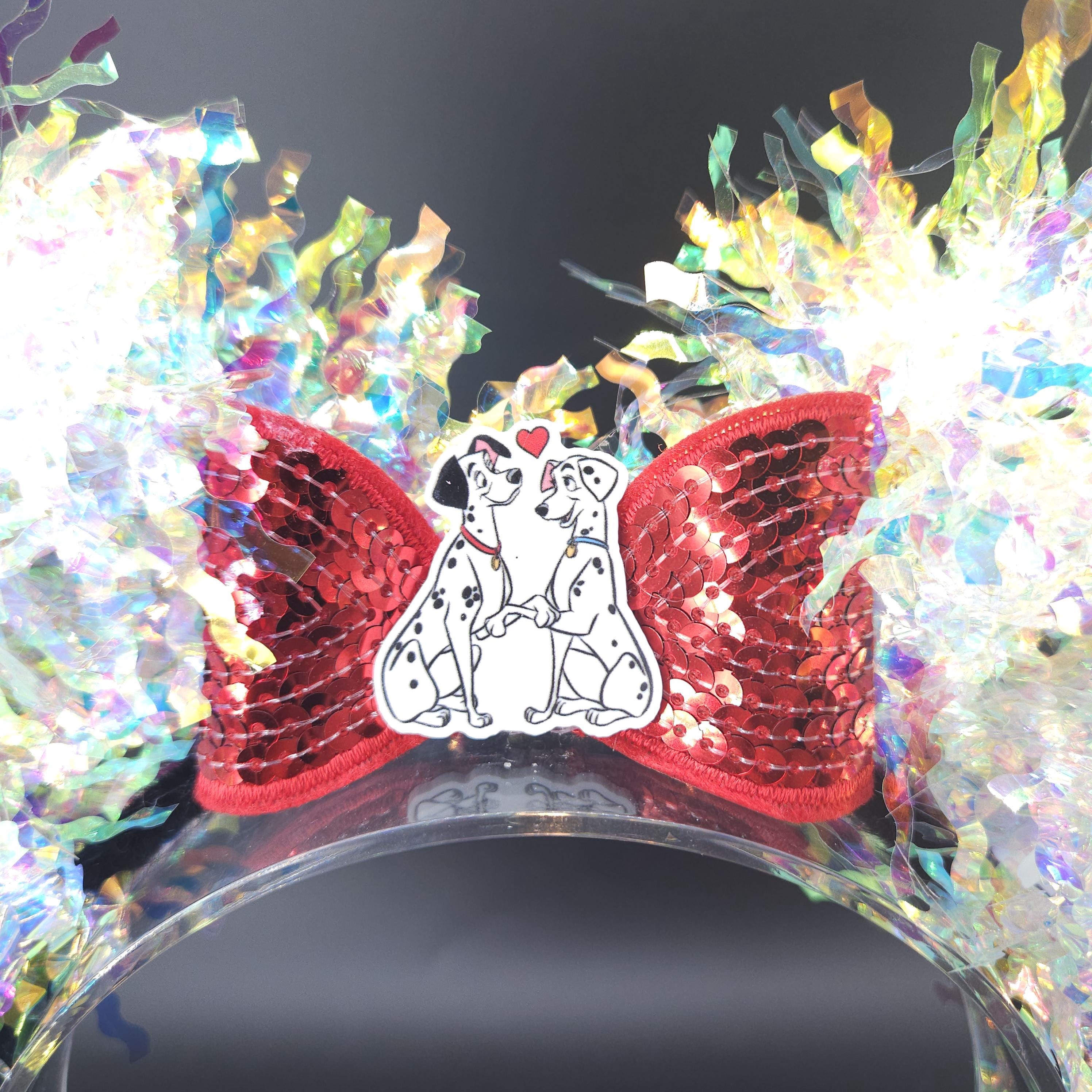 Dalmatian Light Up Mickey Ears - Holographic Pongo & Perdita Inspired Headband