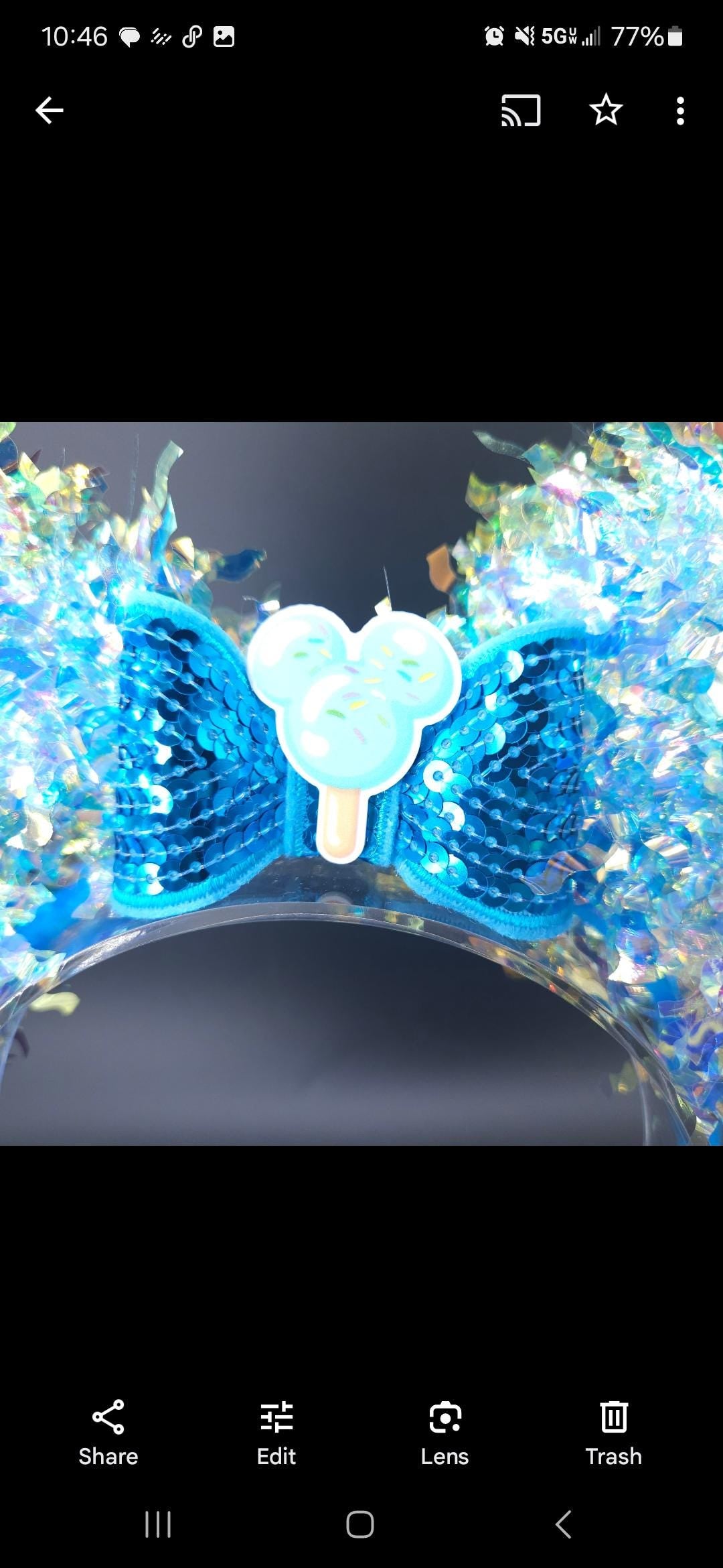 Mickey Ice Cream Bar Ears: Light Up Iridescent DisneyBound Snack Headband