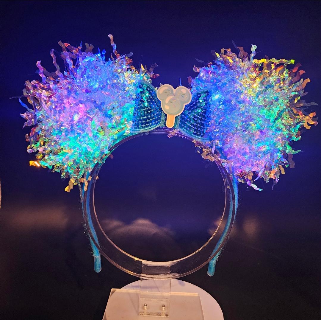 Mickey Ice Cream Bar Ears: Light Up Iridescent DisneyBound Snack Headband