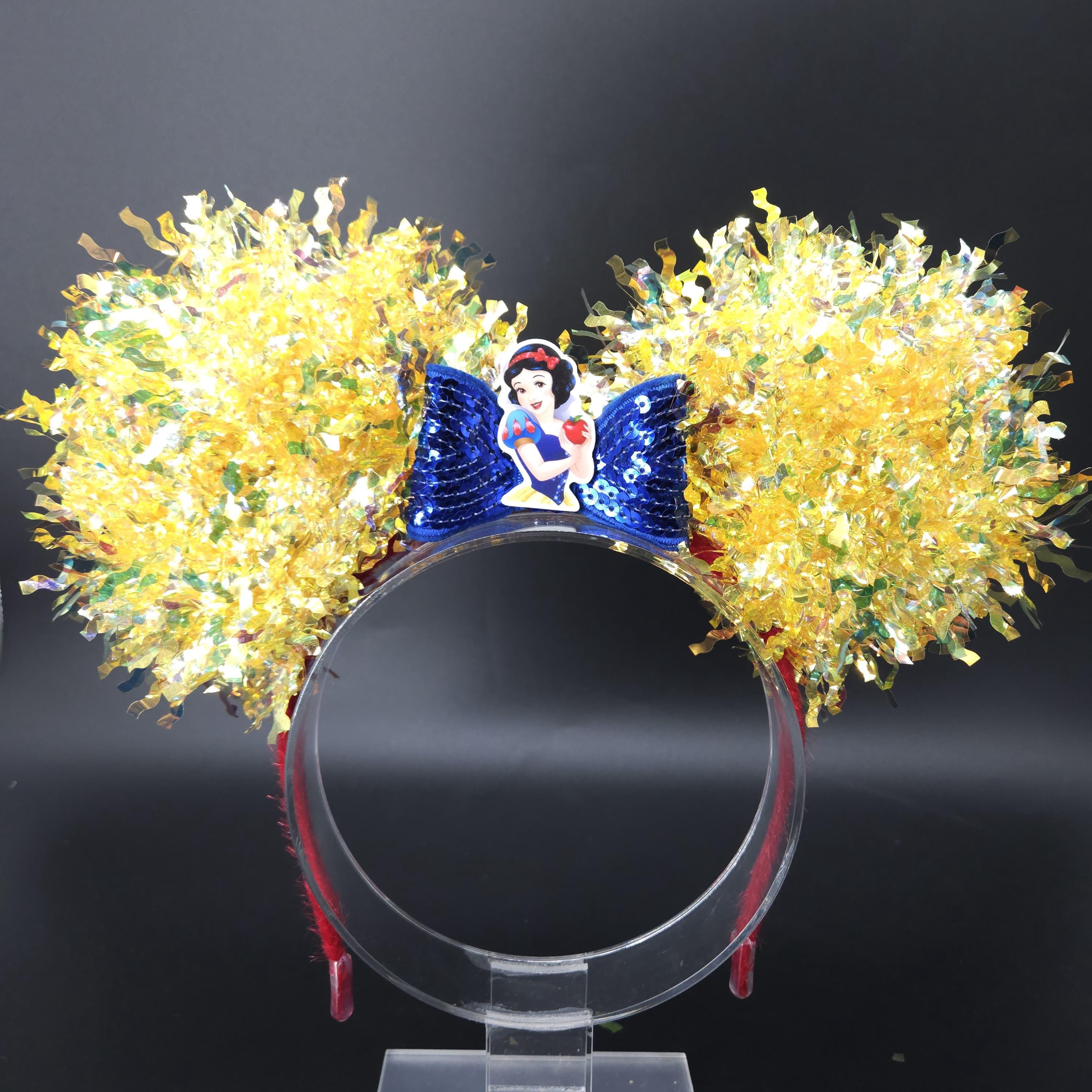 Light-Up Snow White Minnie Ears, Holographic Princess Headband Accessory