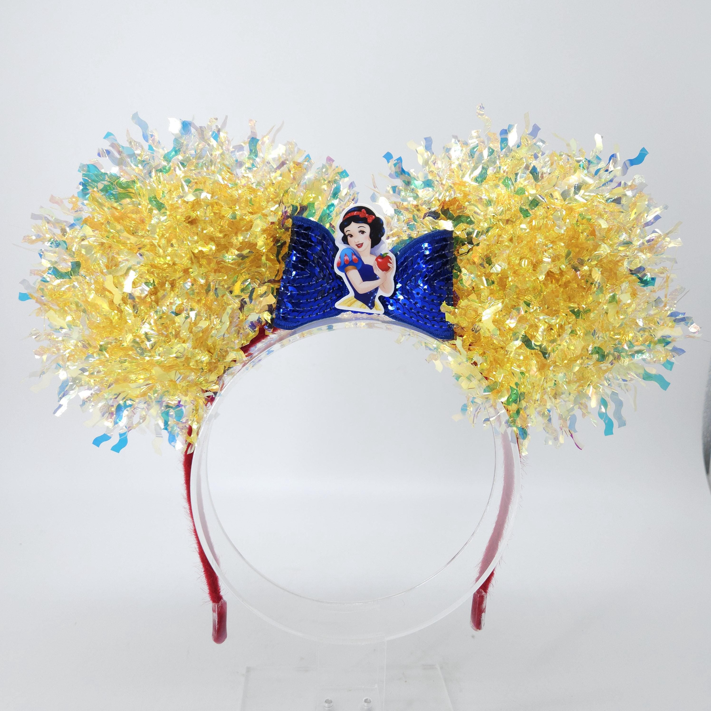 Light-Up Snow White Minnie Ears, Holographic Princess Headband Accessory