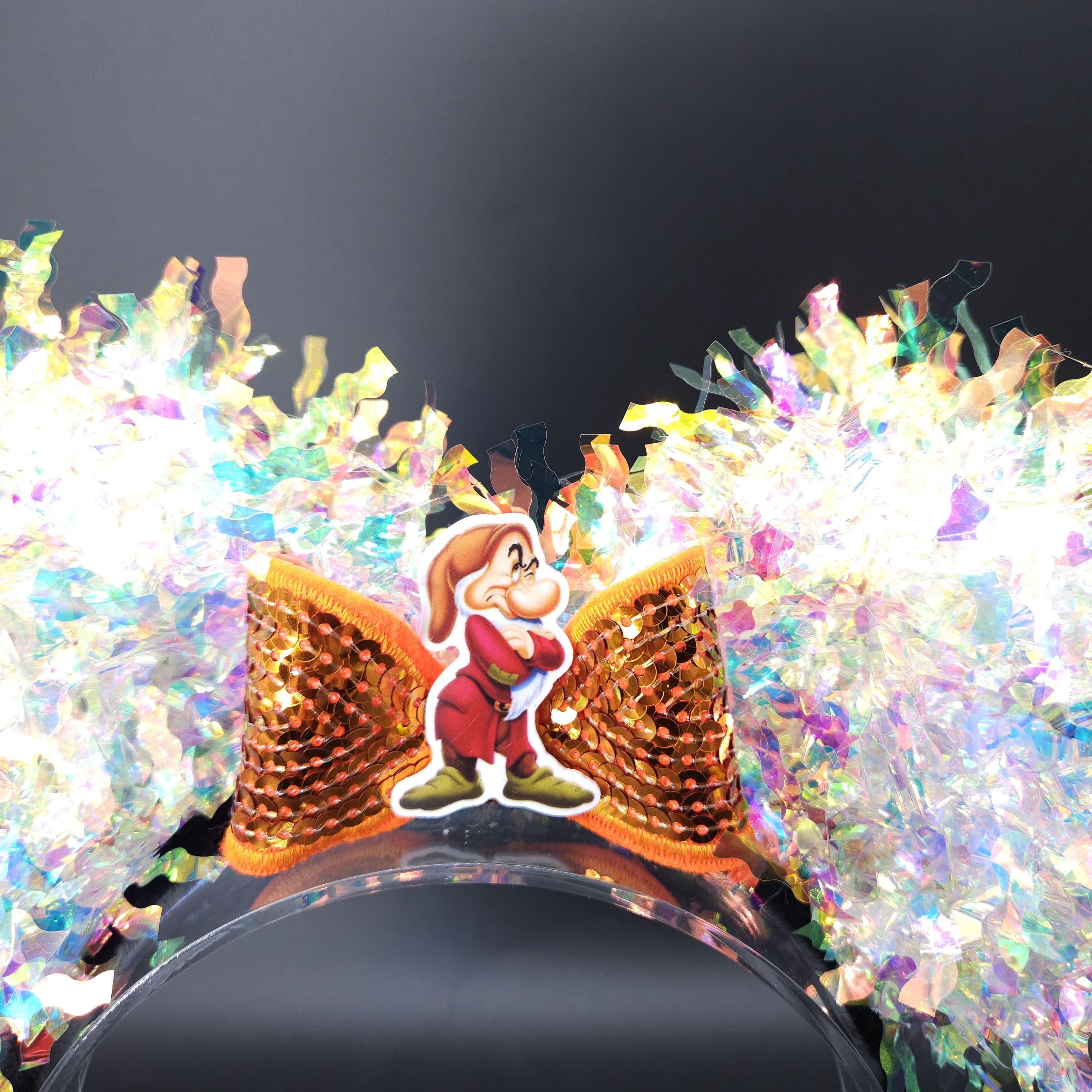 Grumpy Mickey Ears: Light Up Iridescent 7 Dwarfs Park Headband
