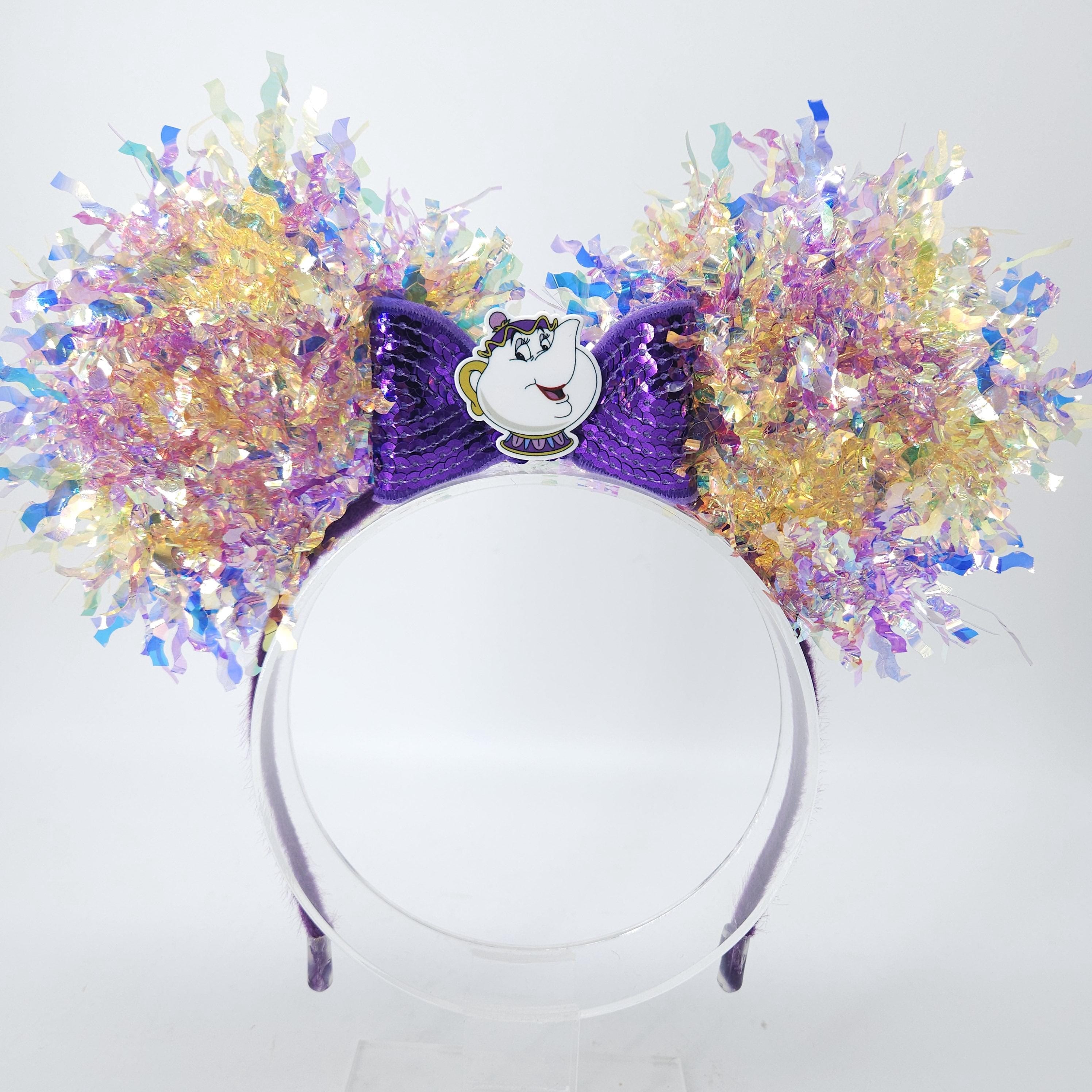 Mrs. Potts Minnie Ears: Light Up Beauty and Beast Iridescent Park Headband