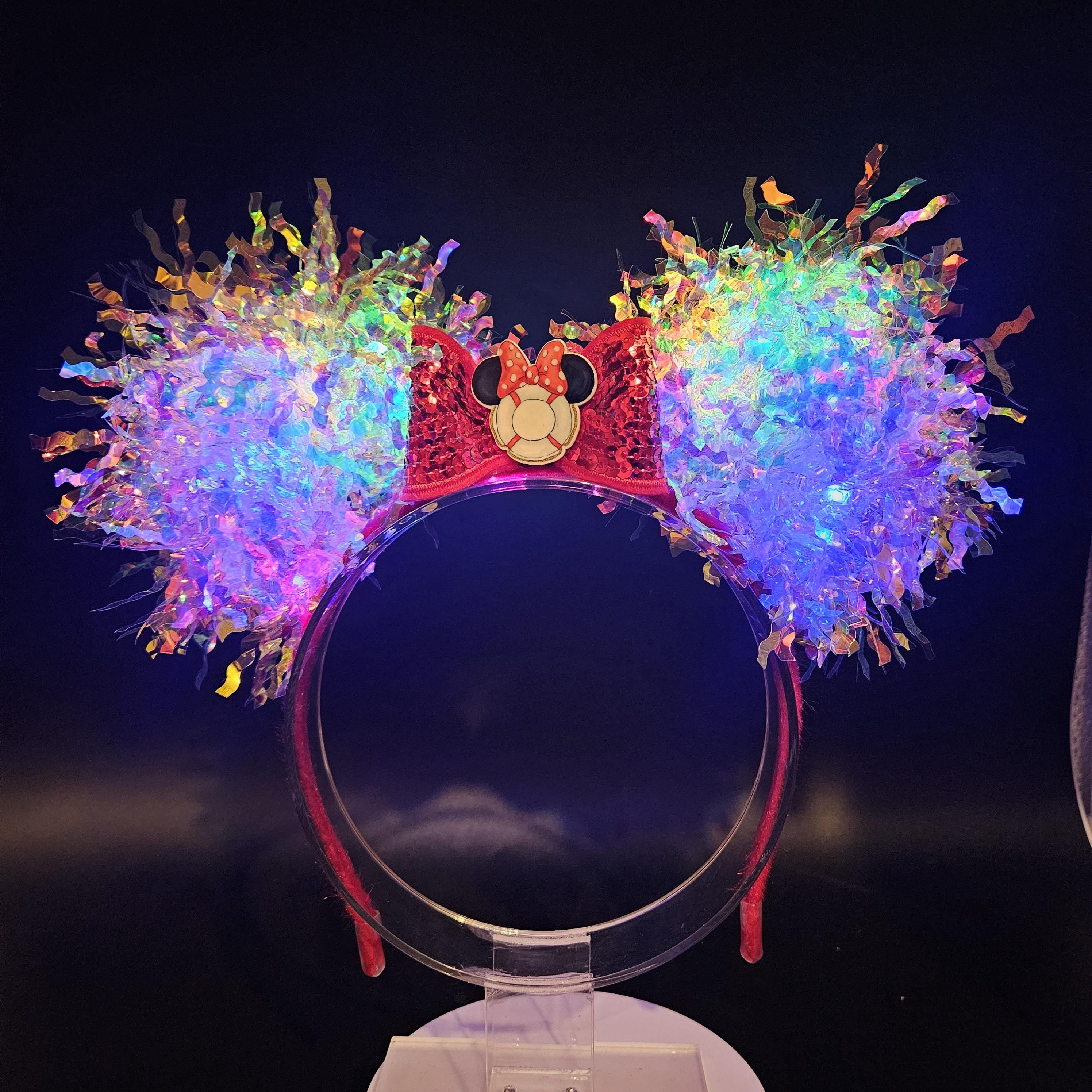 Cruise Mickey Ears: Light Up Life Ring Iridescent Minnie Mouse Headband