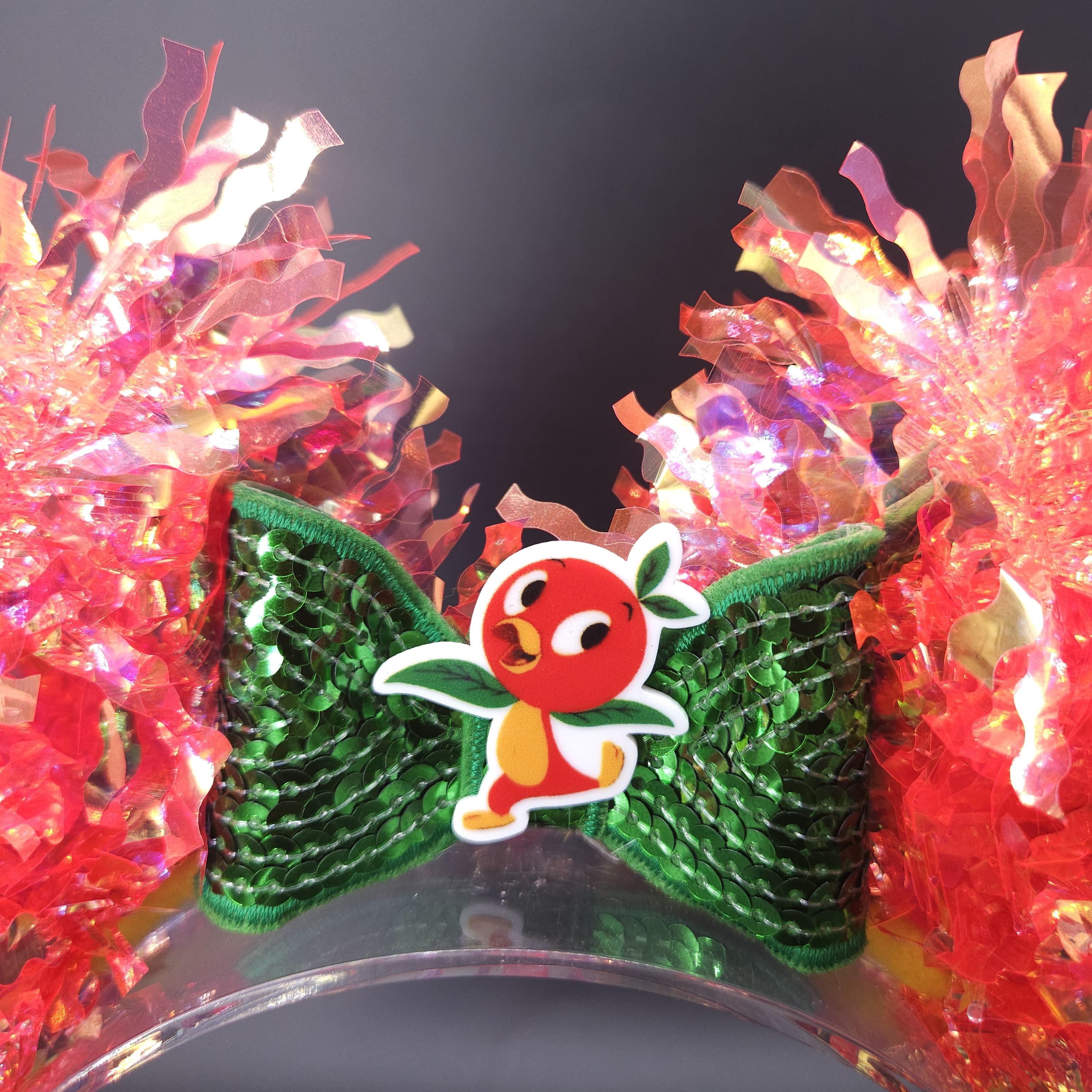 Orange Bird Light Up Mickey Ears: Iridescent Minnie Headband Park Accessory