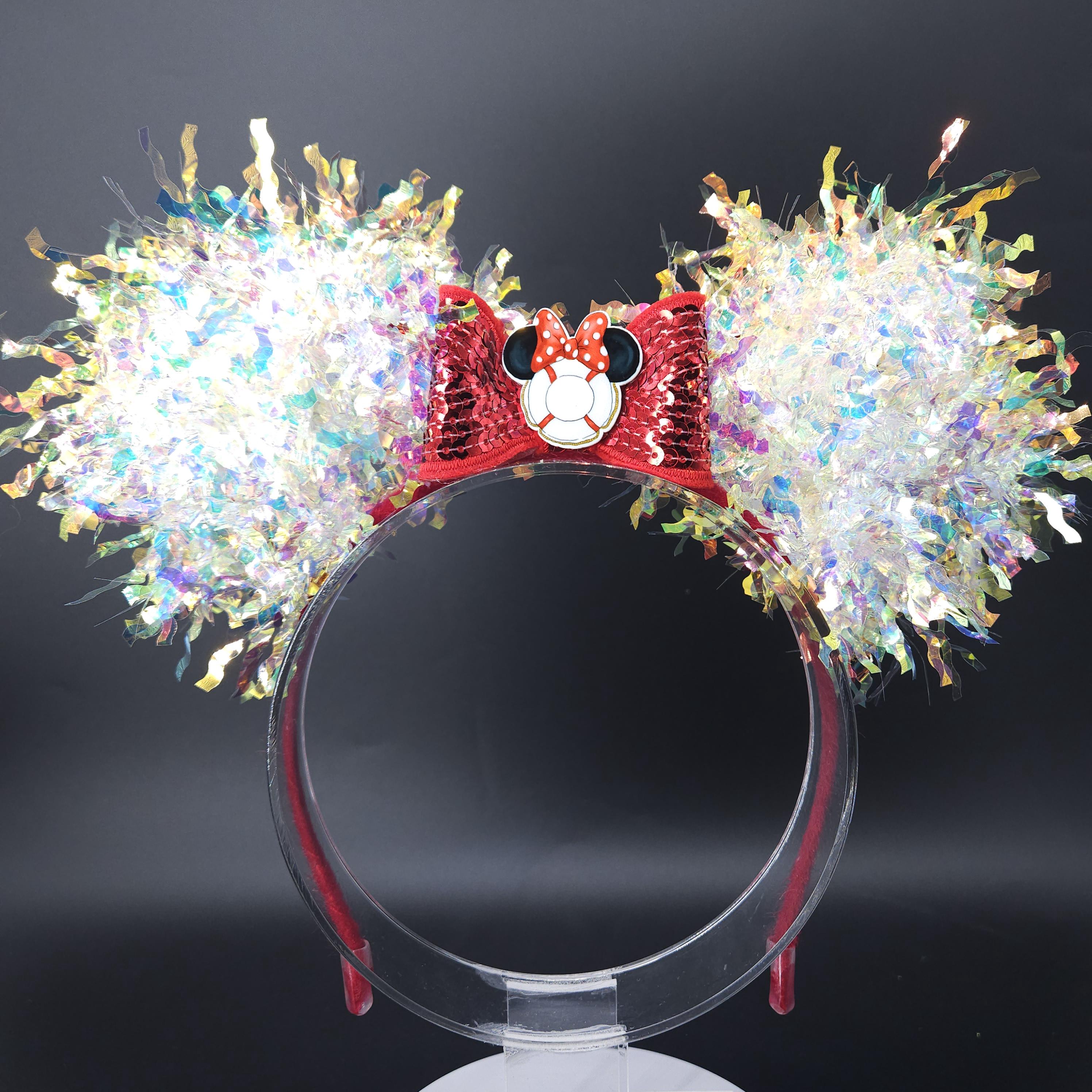 Cruise Mickey Ears: Light Up Life Ring Iridescent Minnie Mouse Headband