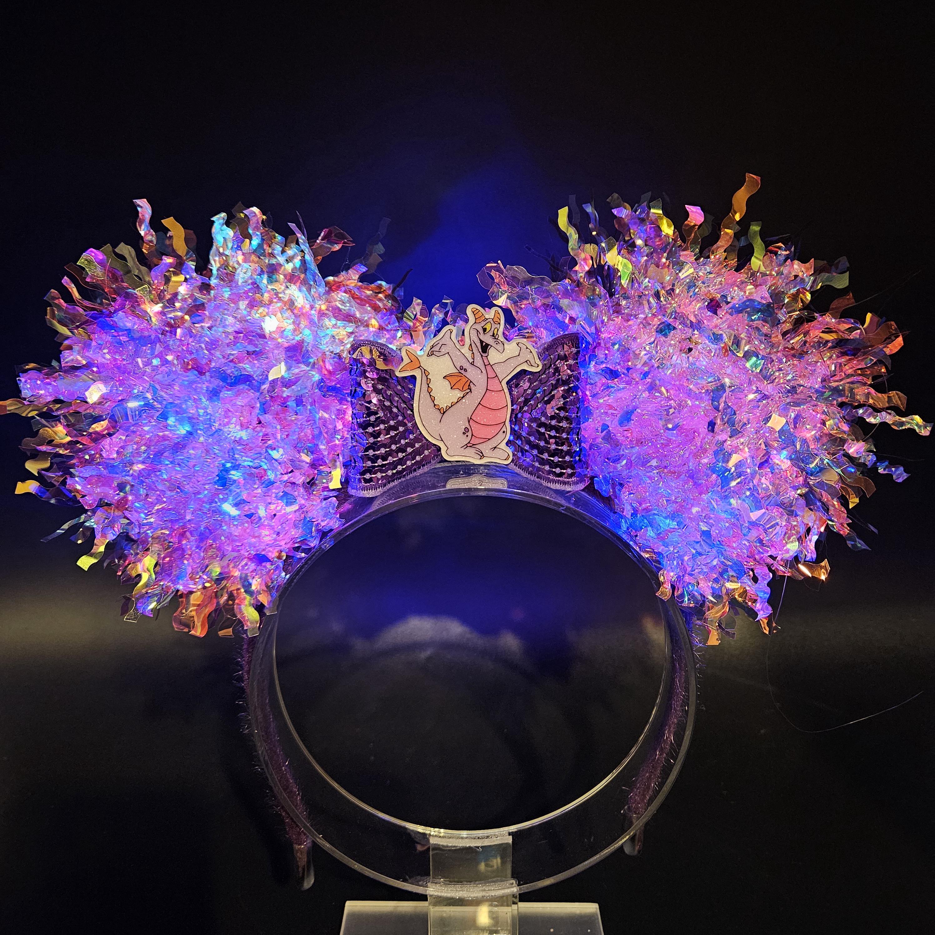 Figment Mickey Ears: Light Up Iridescent Park Headband