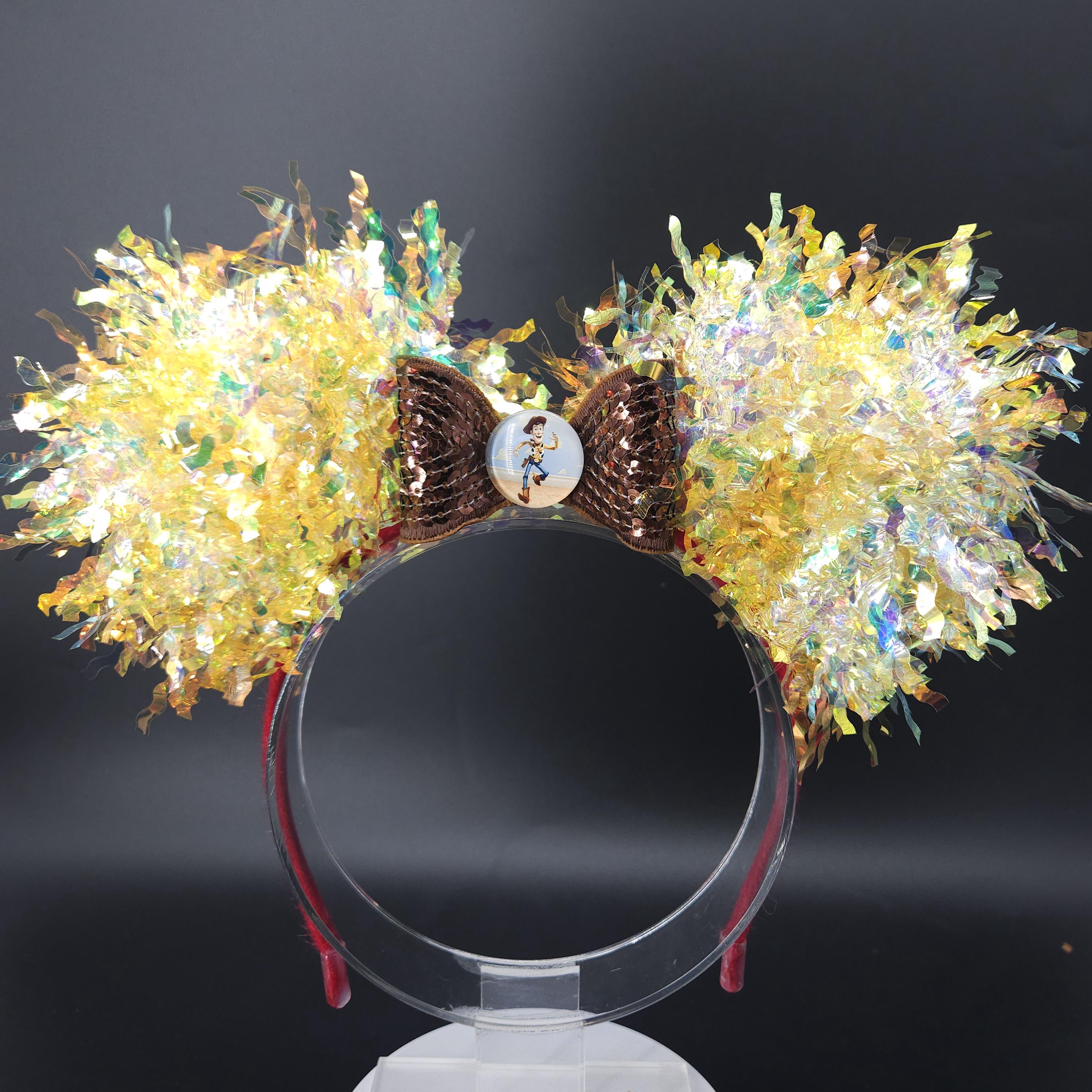 Woody Mickey Ears: Light-Up Yellow Iridescent Toy Story Costume Park Headband
