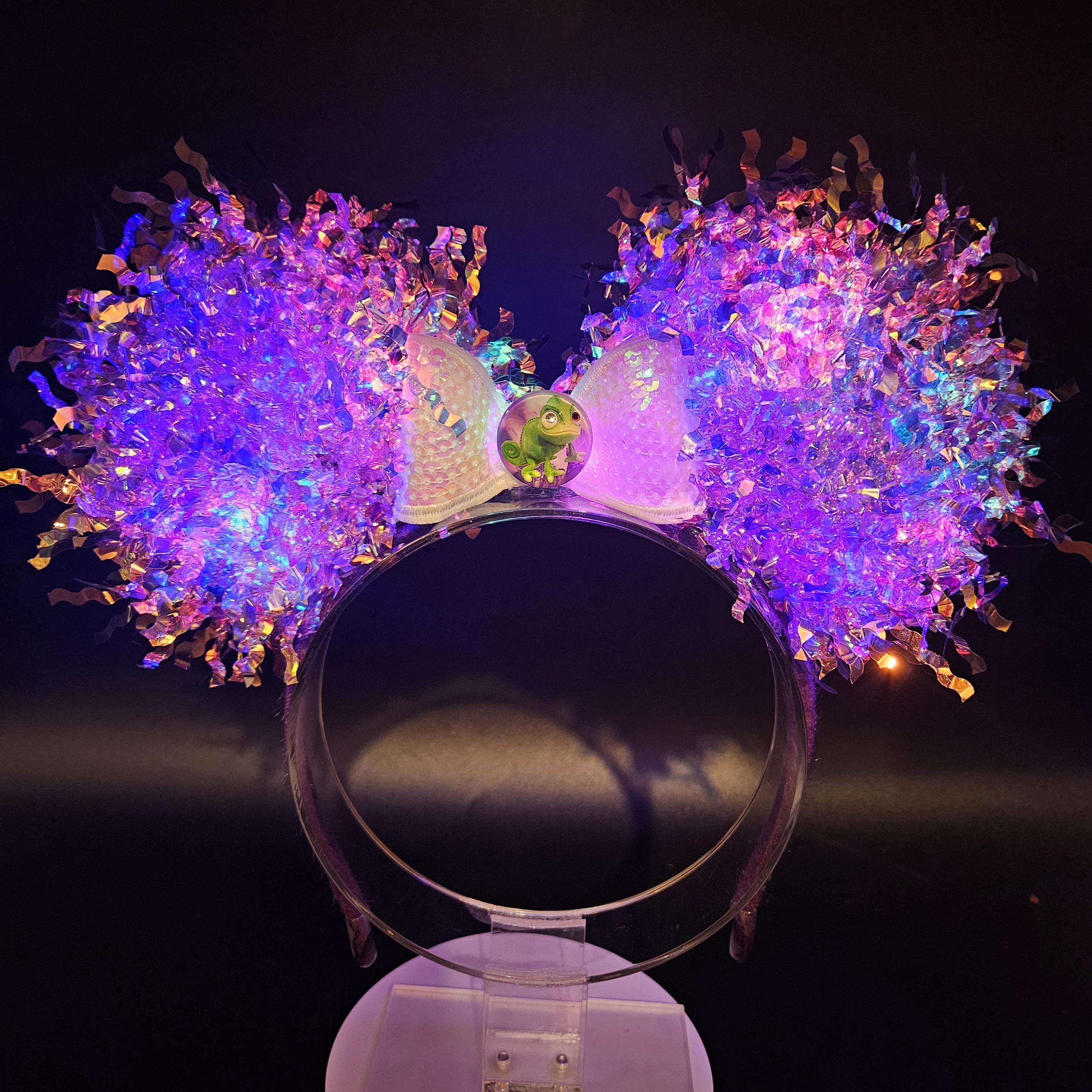Light Up Pascal Mickey Ears: Purple Tangled Rapunzel Disneybound Headband