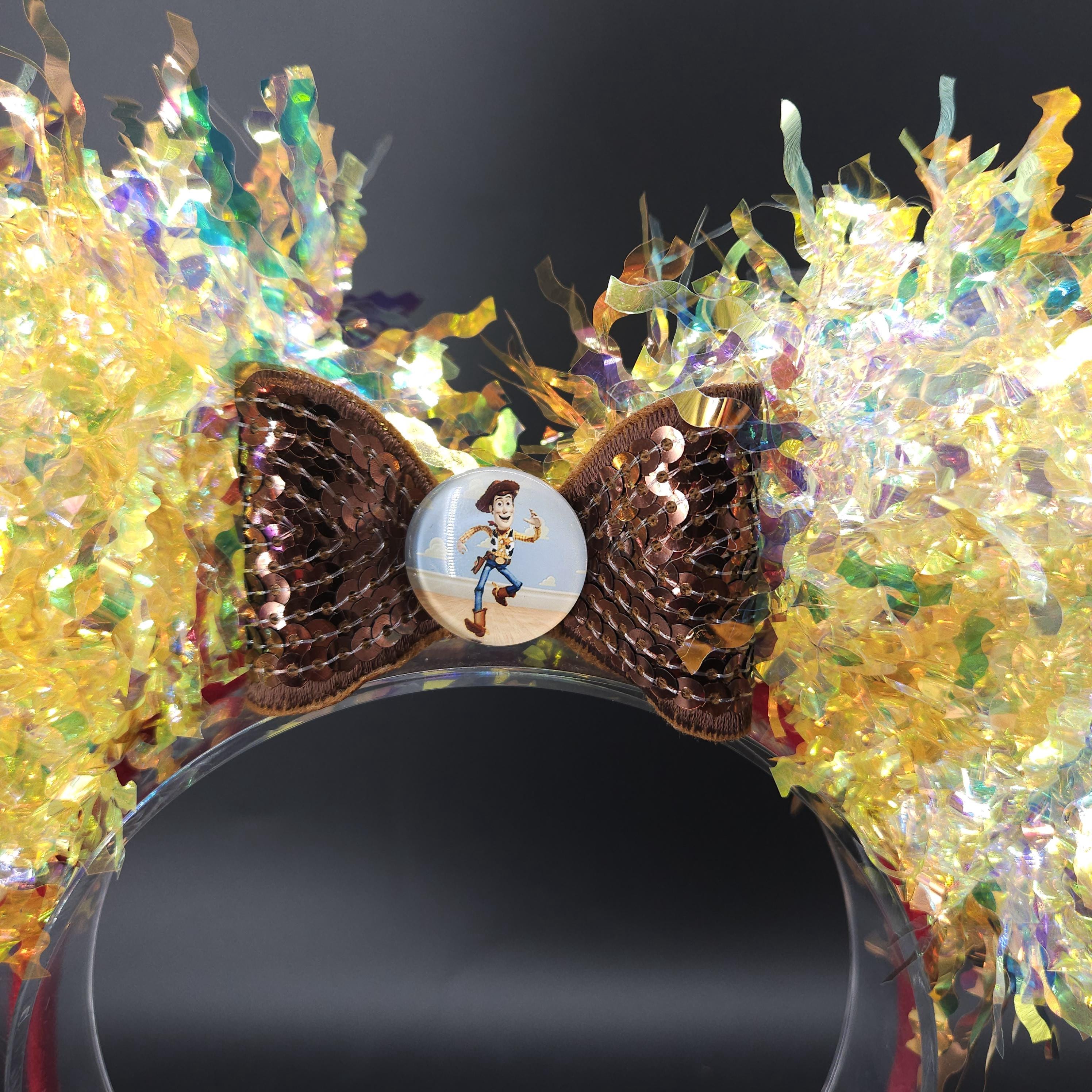 Woody Mickey Ears: Light-Up Yellow Iridescent Toy Story Costume Park Headband