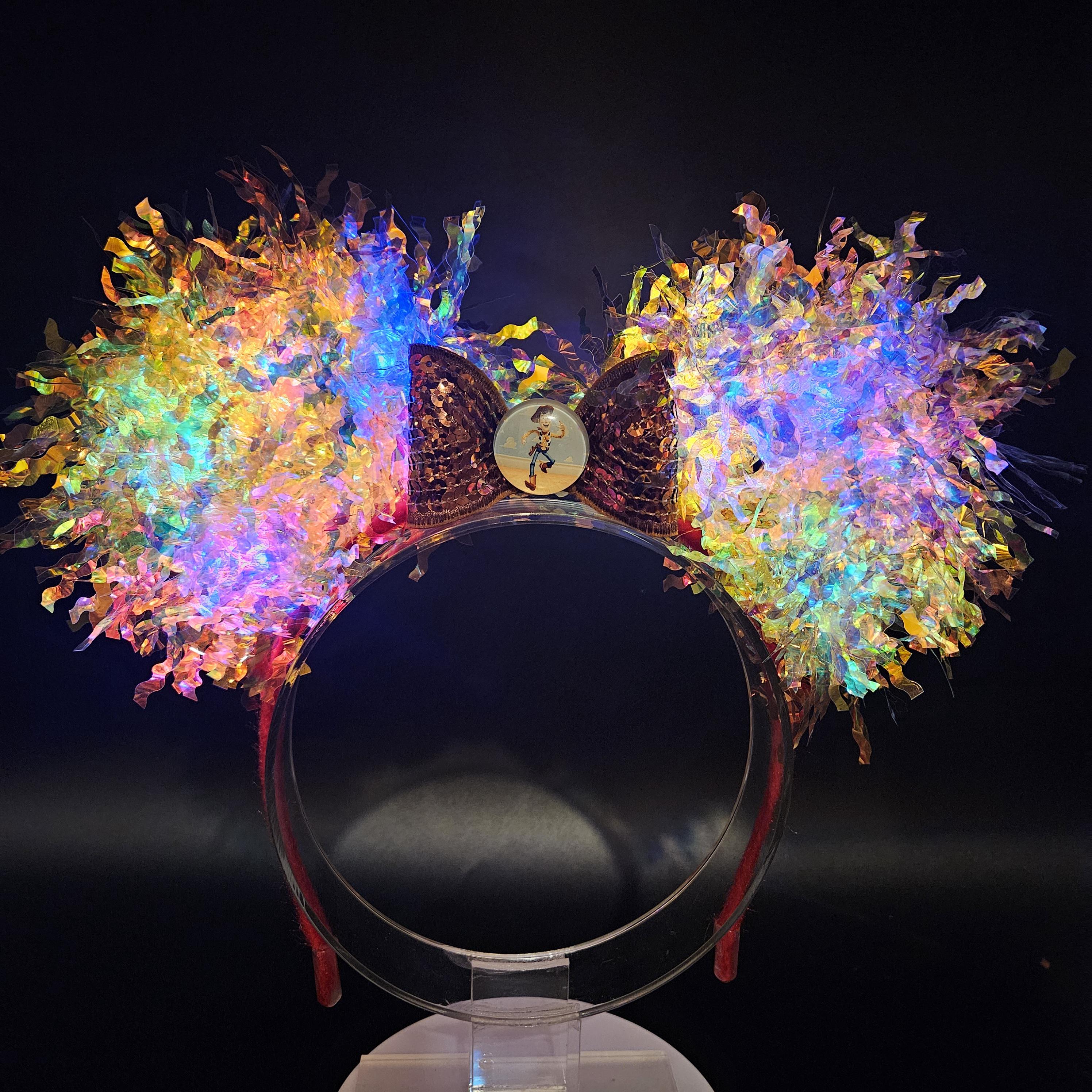 Woody Mickey Ears: Light-Up Yellow Iridescent Toy Story Costume Park Headband