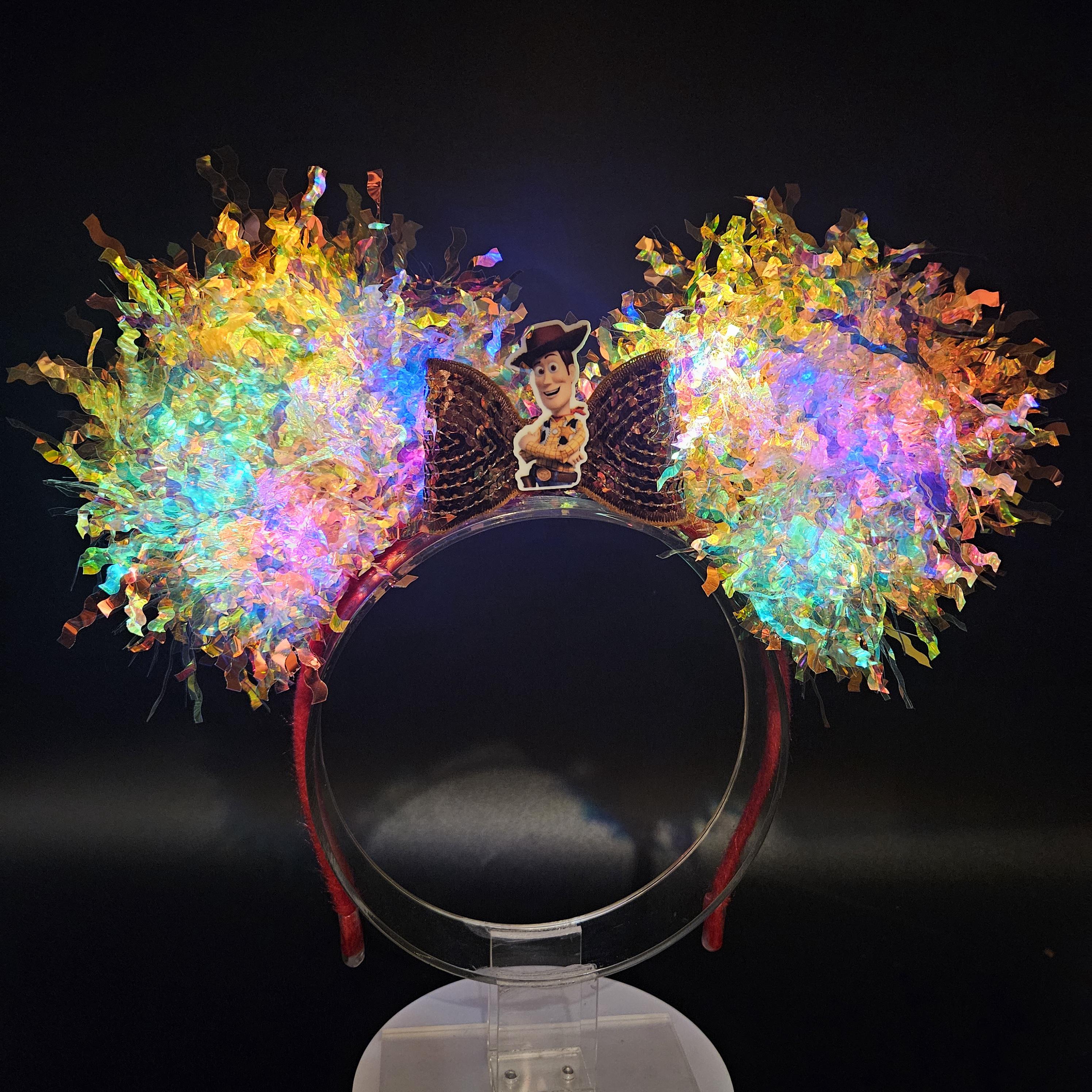 Light-Up Woody Inspired Mickey Ears - Iridescent Toy Story Costume Park Headband