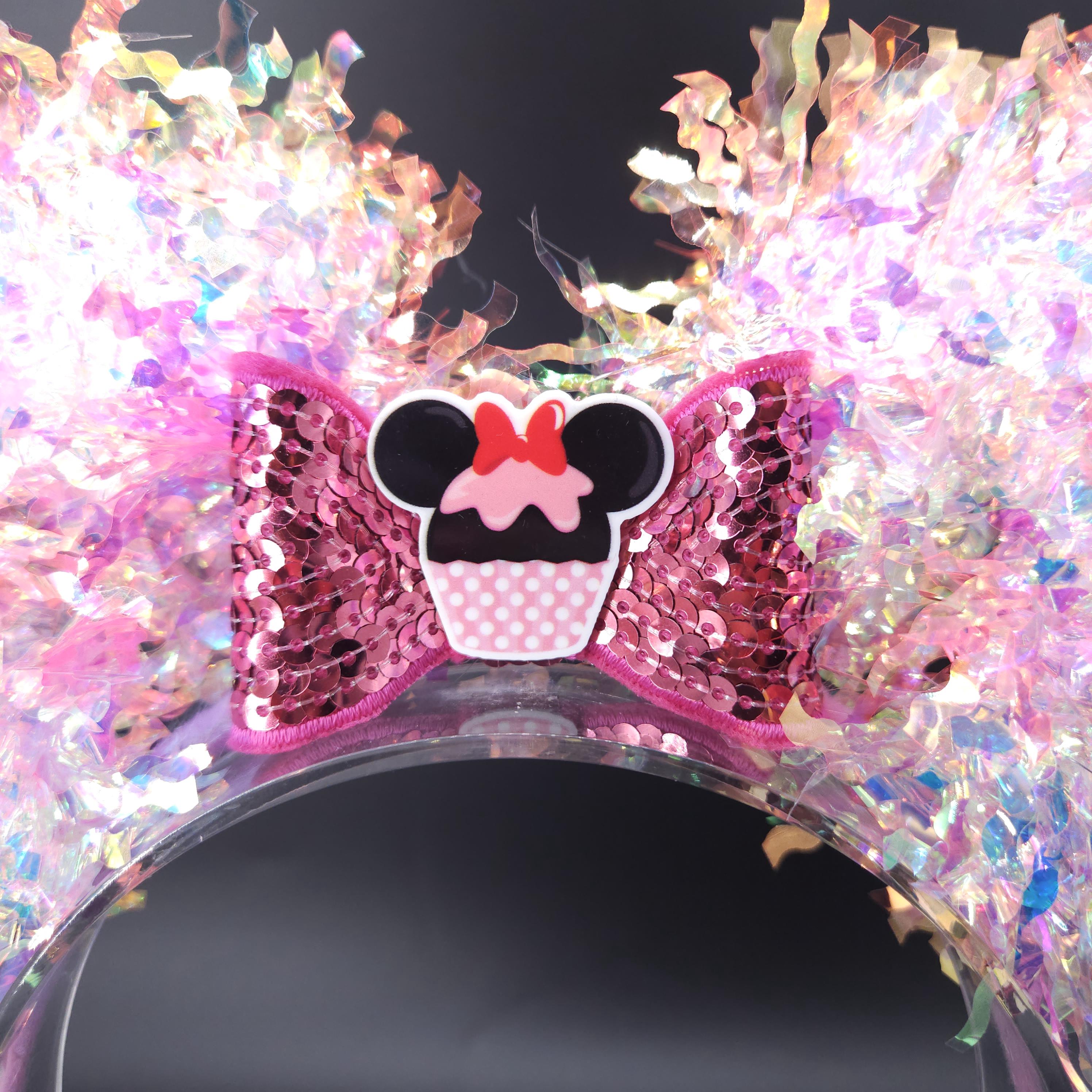 Minnie Cupcake Light-up Ears: Holographic DisneyBound Mickey Headband