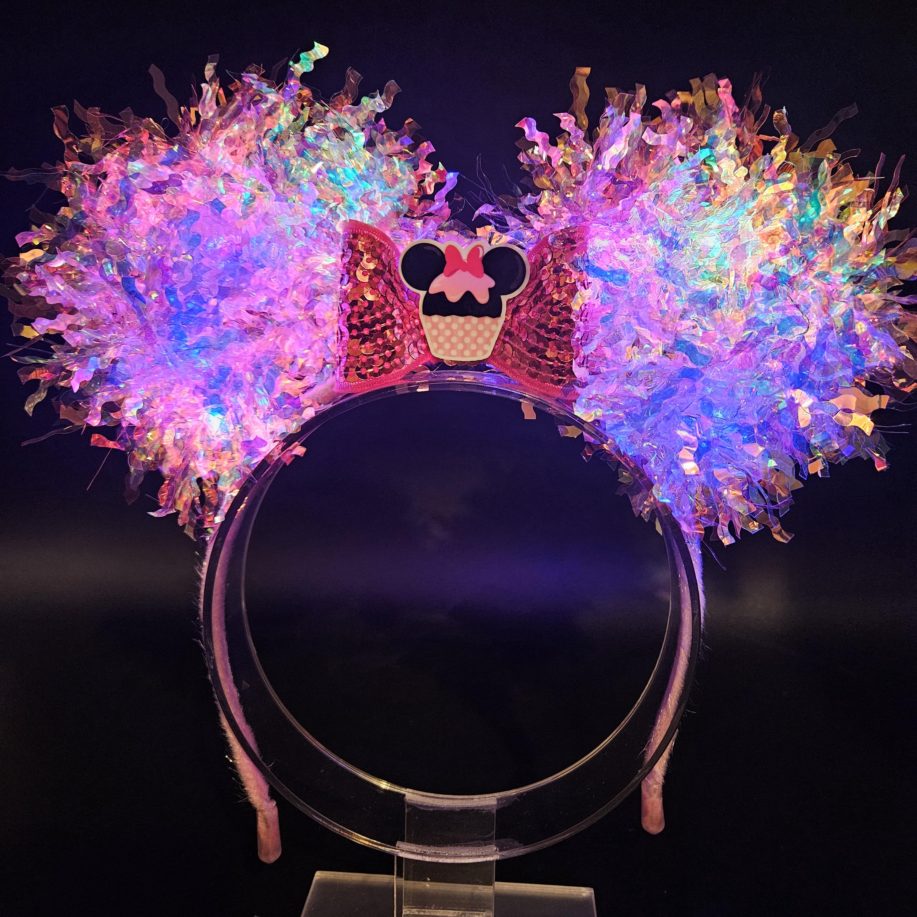 Minnie Cupcake Light-up Ears: Holographic DisneyBound Mickey Headband