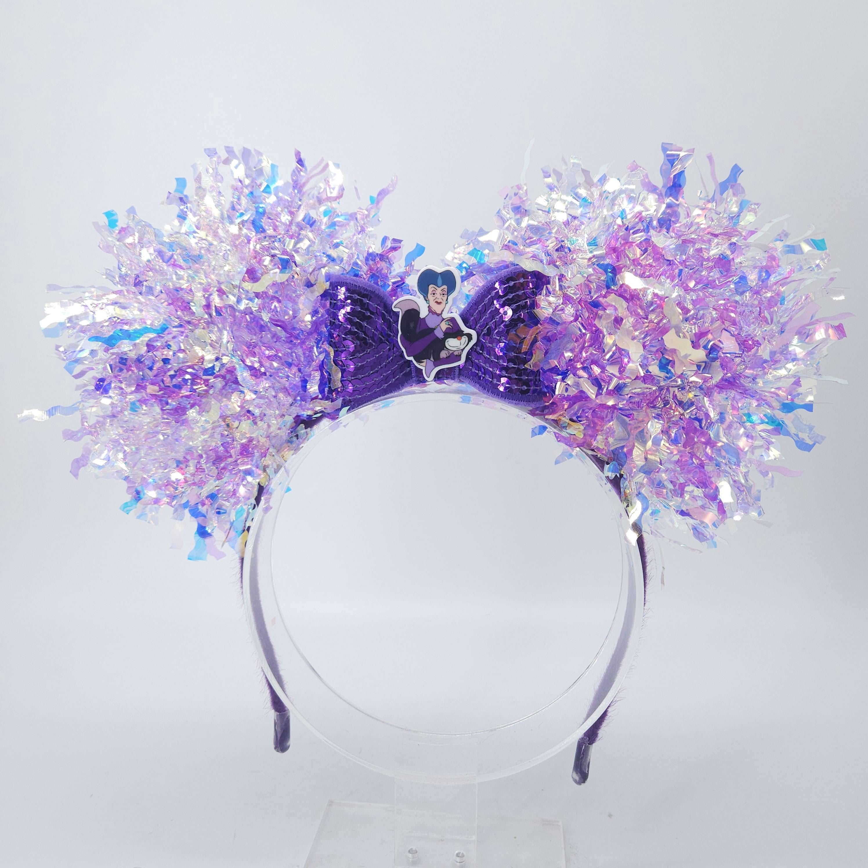 Wicked Stepmother Mickey Ears: Light Up Iridescent Purple Villain Lady Tremaine Park Headband