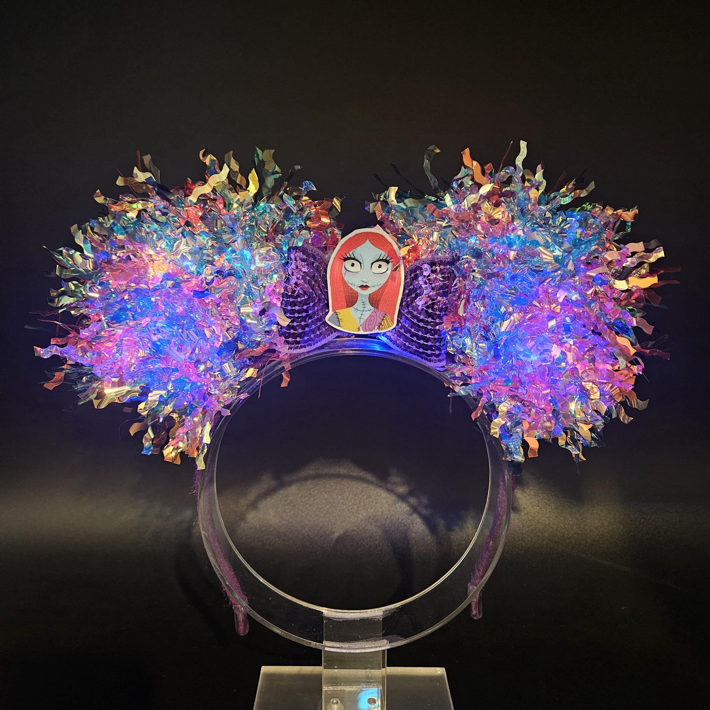 Sally Mickey Ears: Light Up Nightmare Before Christmas DisneyBound Headband, Halloween Party Accessory