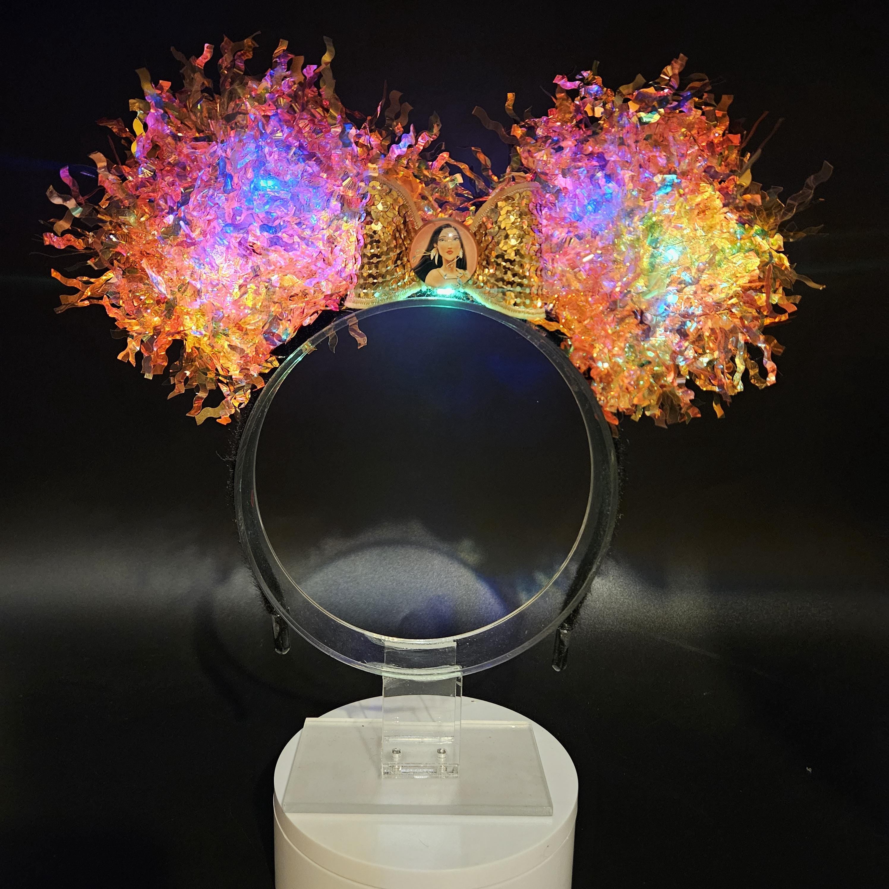 Pocahontas Mickey Ears: Light Up Princess Iridescent DisneyBound Mickey Park Headband