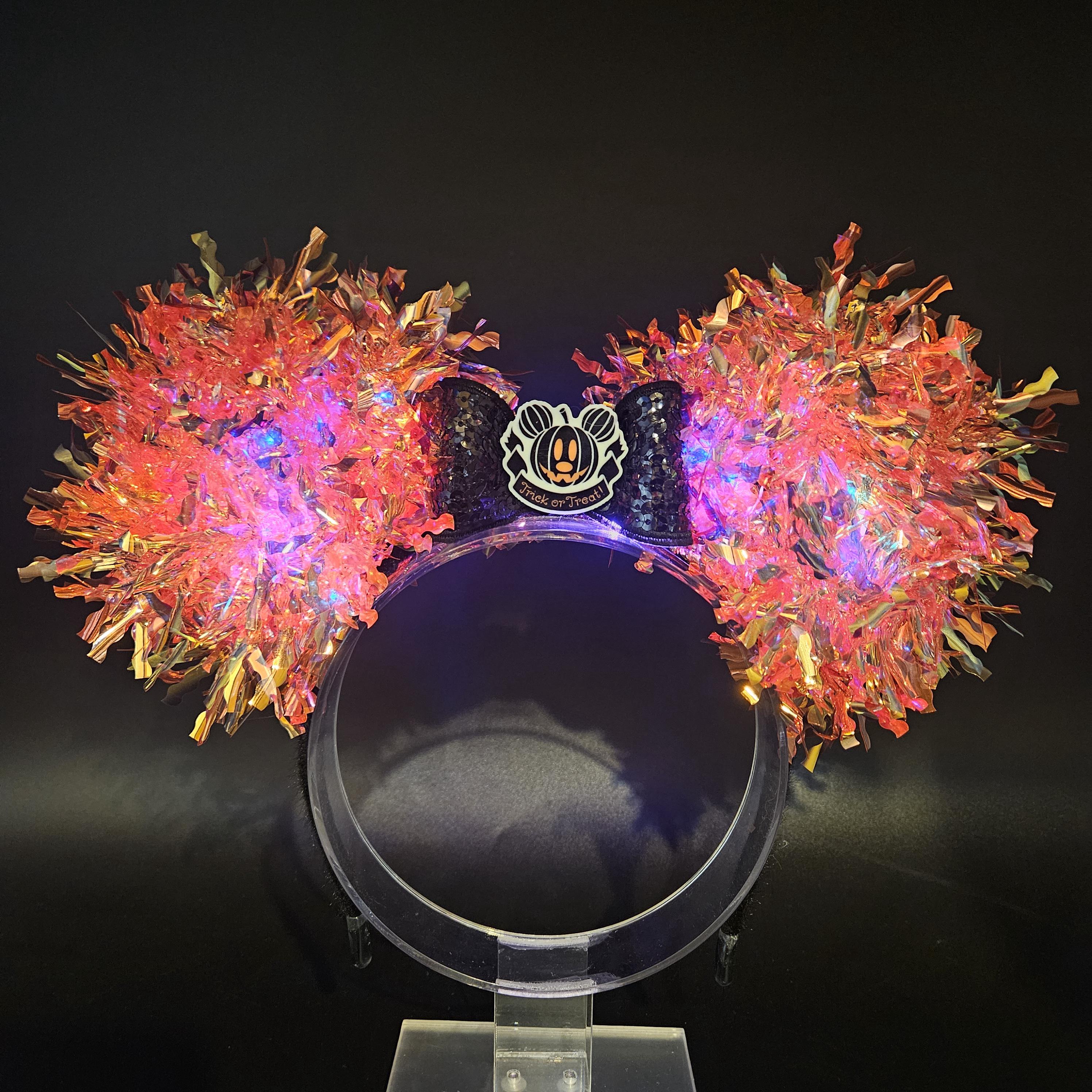 Halloween Mickey Jack-o-Lantern Ears: Light Up Trick or Treat Party DisneyBound Park Headband