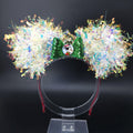 Christmas Mickey Santa Ears: Light-Up Classic Holiday Iridescent Park Headband