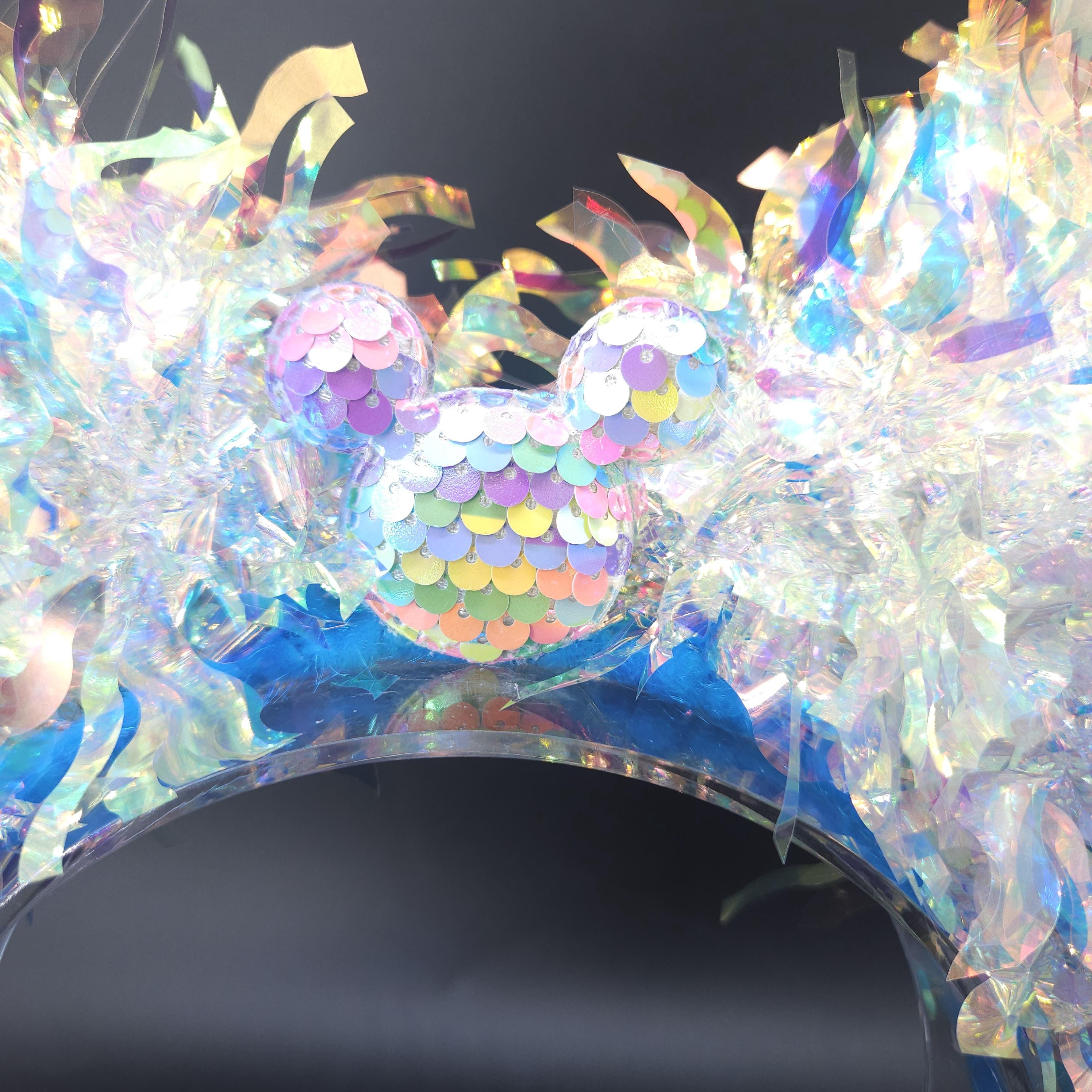 Rainbow Iridescent Mickey Ears: Light Up Park Headband