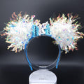 Light-Up Olaf Mickey Ears - Snowman Iridescent Holographic Park Headband
