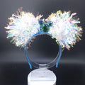 Iridescent Teal Mickey Ears: Light Up Ice Princess DisneyBound Headband