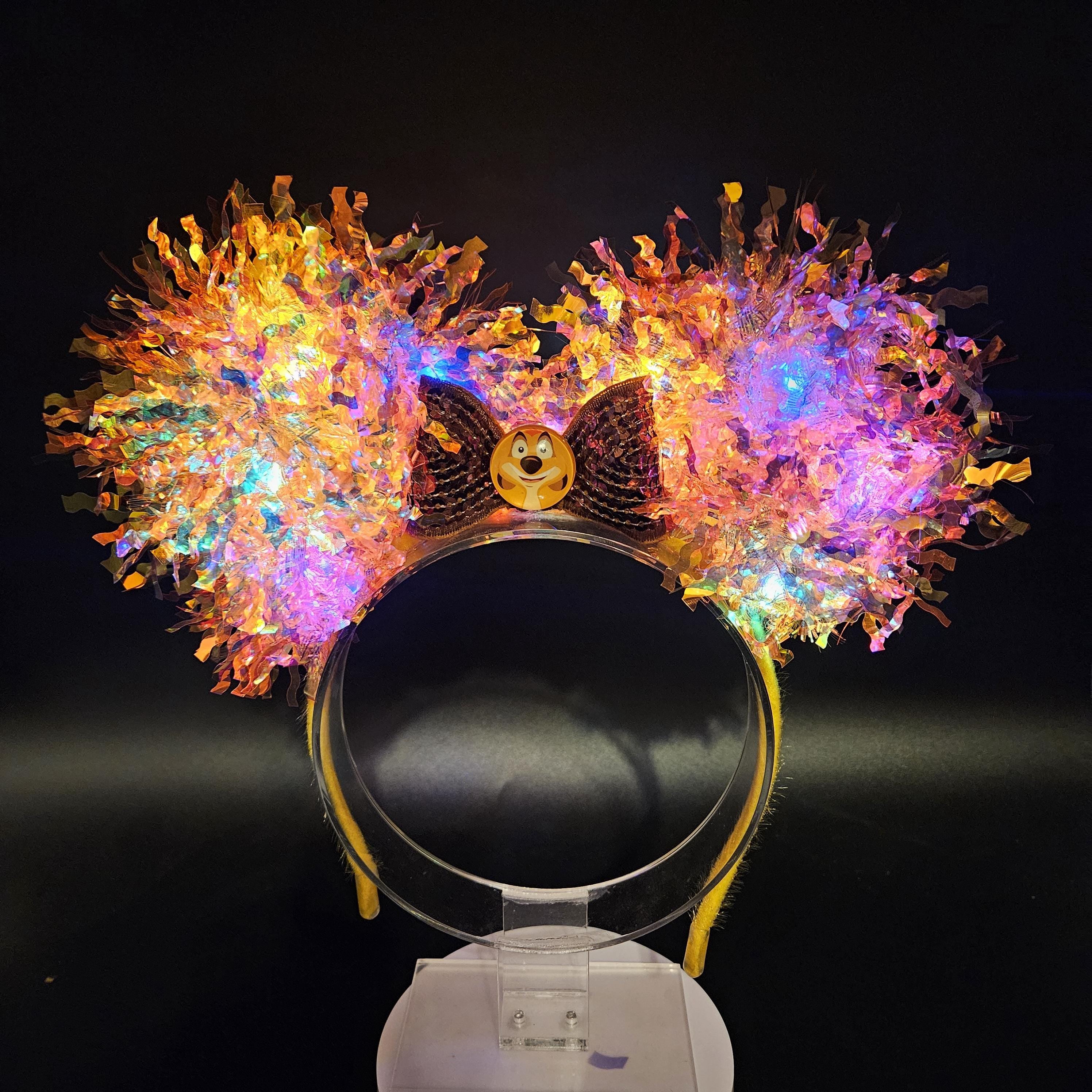 Timon Mickey Ears: Light Up Lion King Iridescent Park Headband