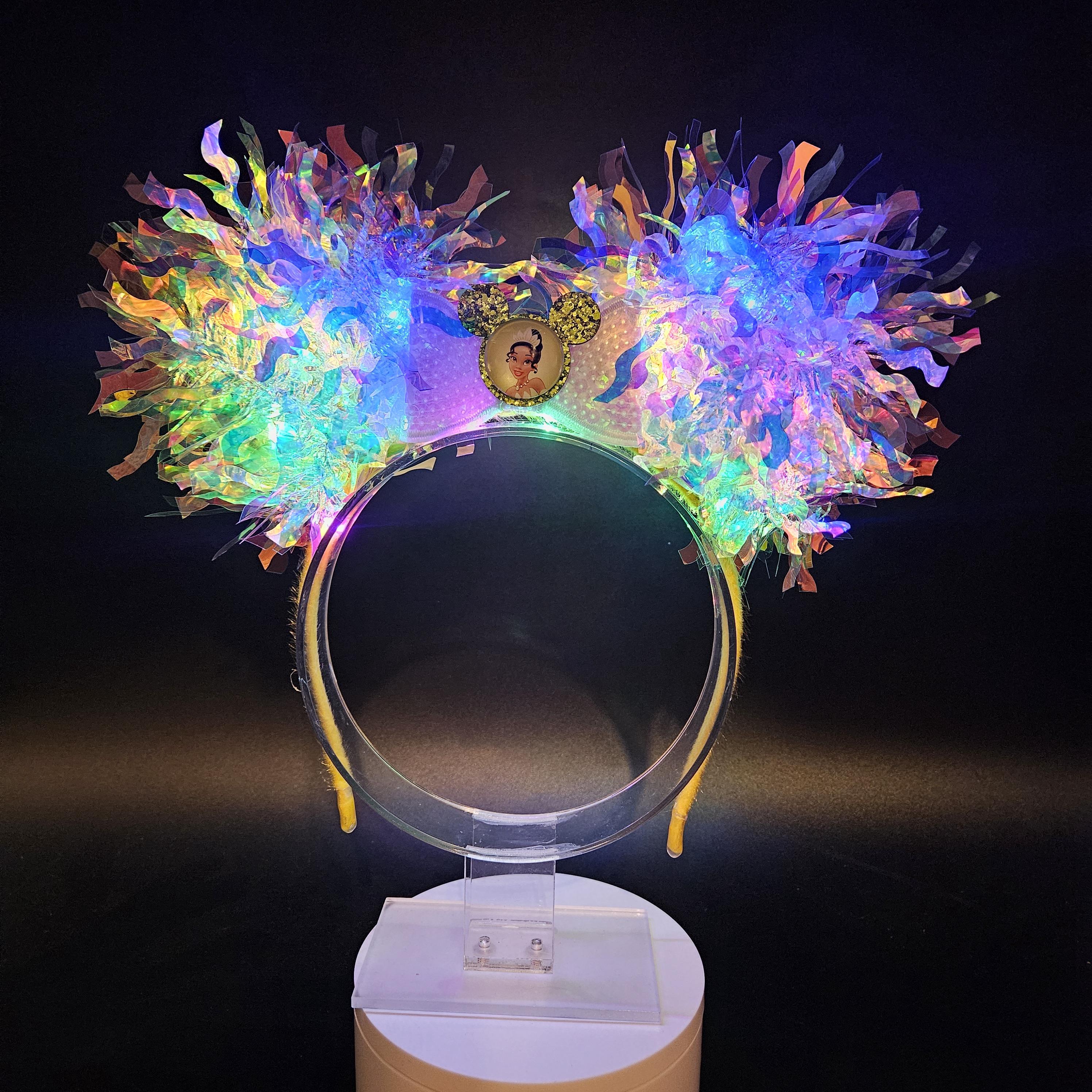 Tiana Mickey Ears: Light-Up Iridescent Frog Princess Park Headband